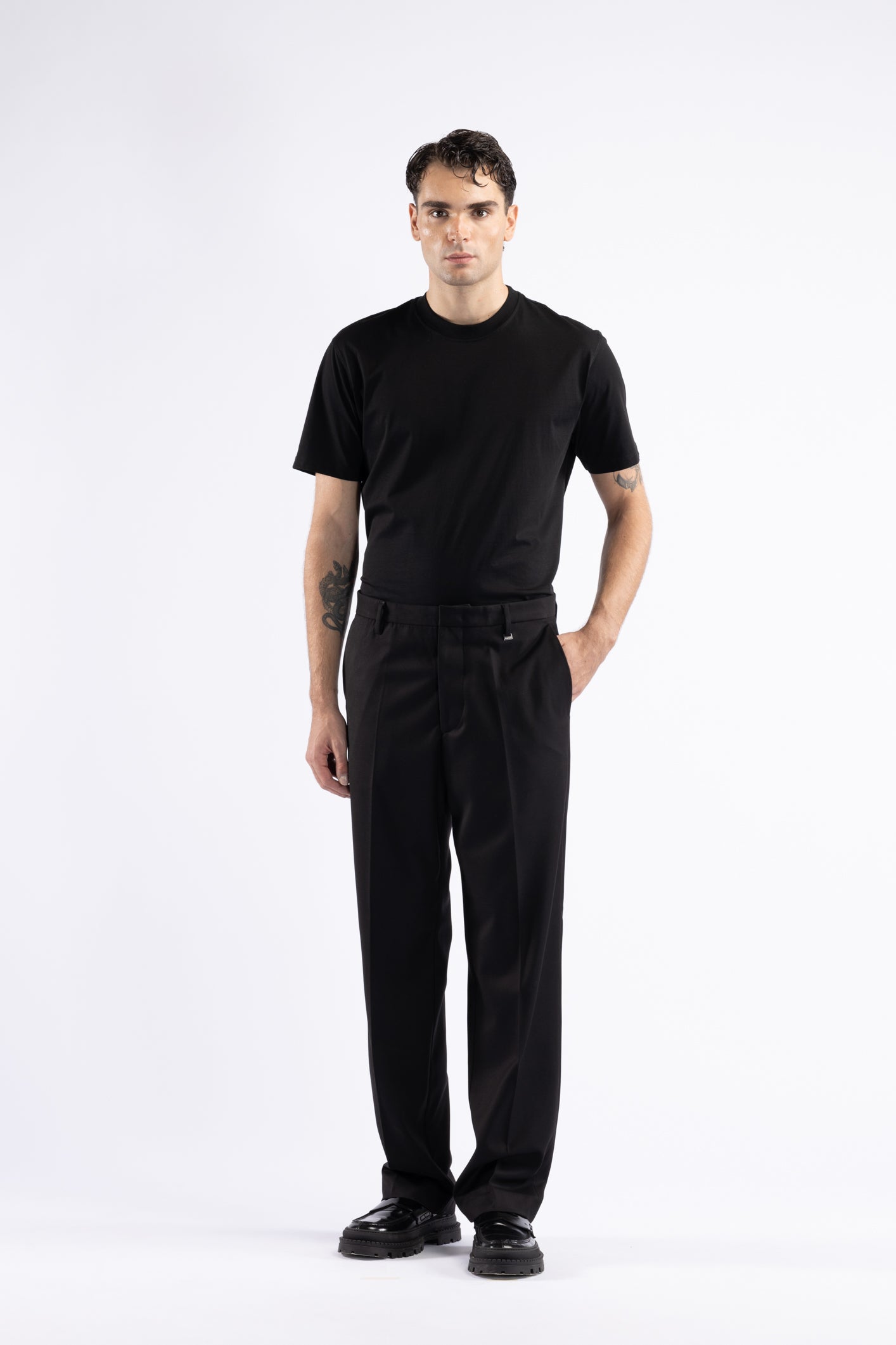 Pantalone gamba dritta - Nero