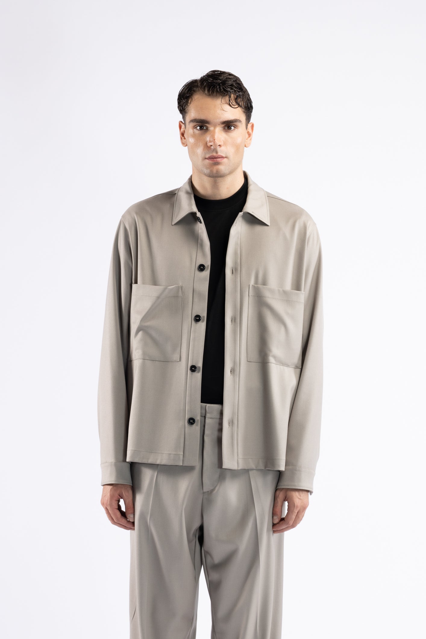 Camicia da coordinato con tasche - Mastice
