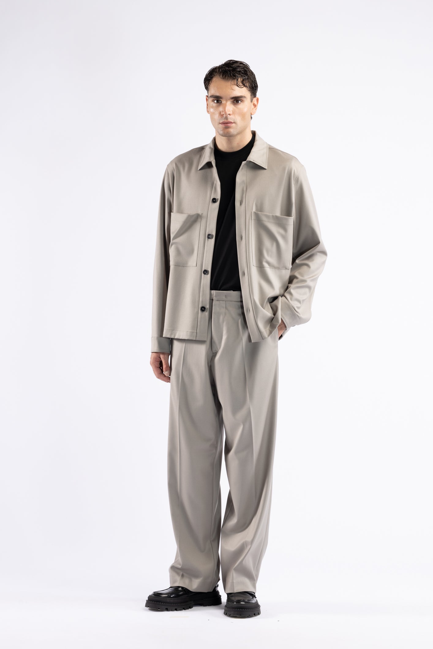 Camicia da coordinato con tasche - Mastice