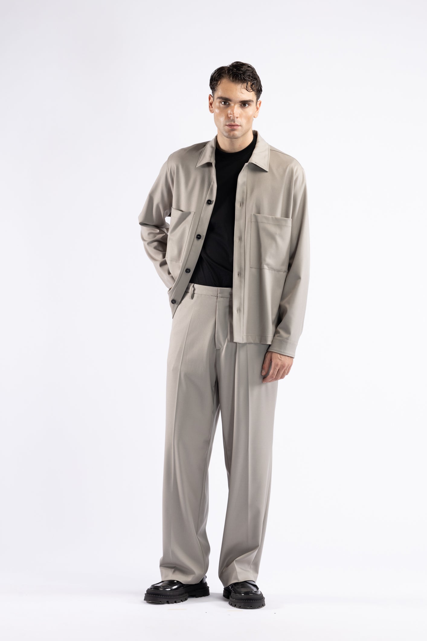 Camicia da coordinato con tasche - Mastice