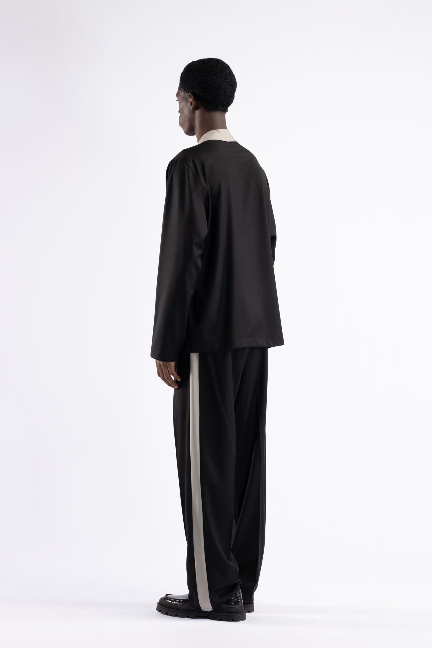 Camicia collo sciallato - Nero