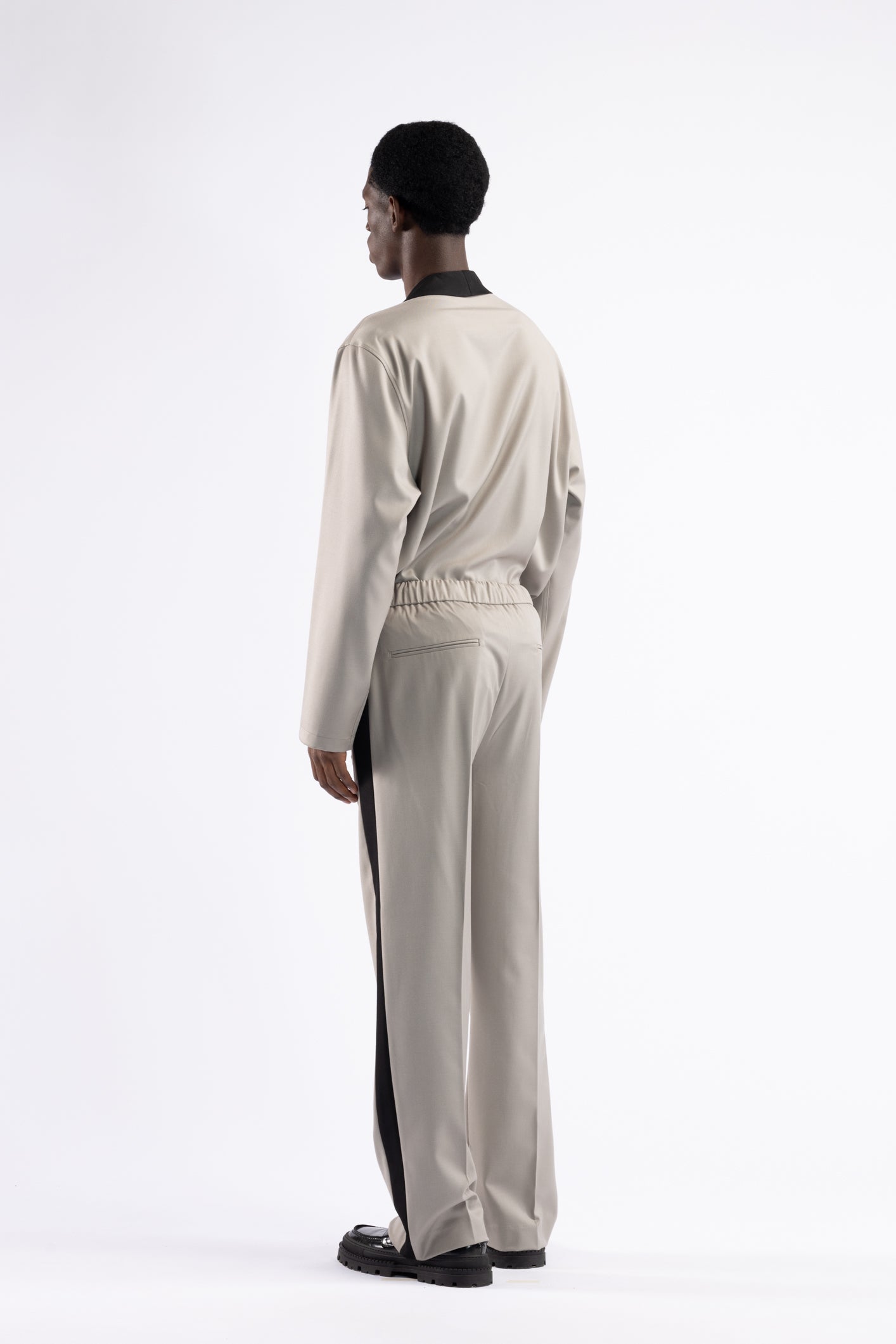 Pantalone fondo largo con coulisse - Mastice