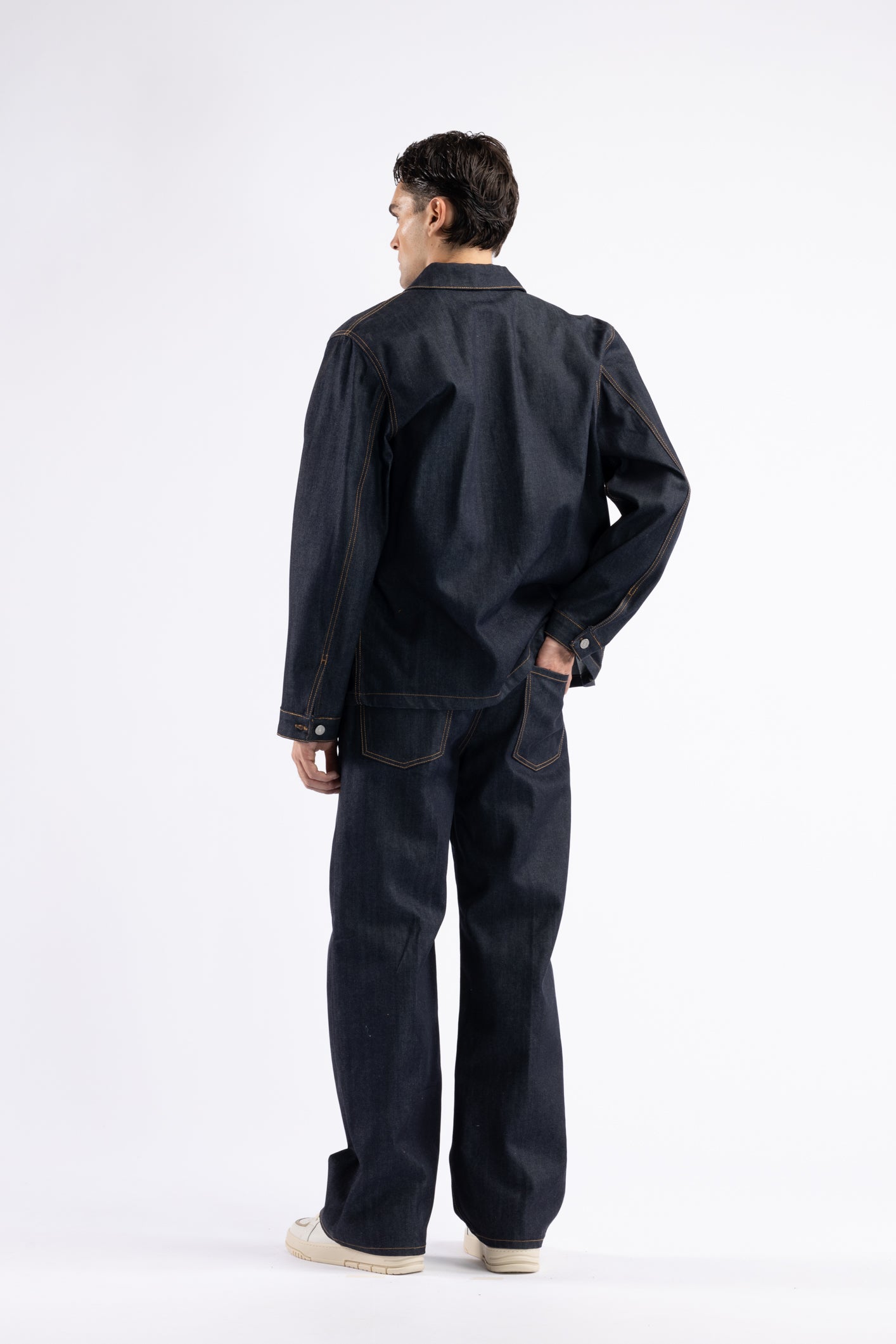 chemise en denim indigo