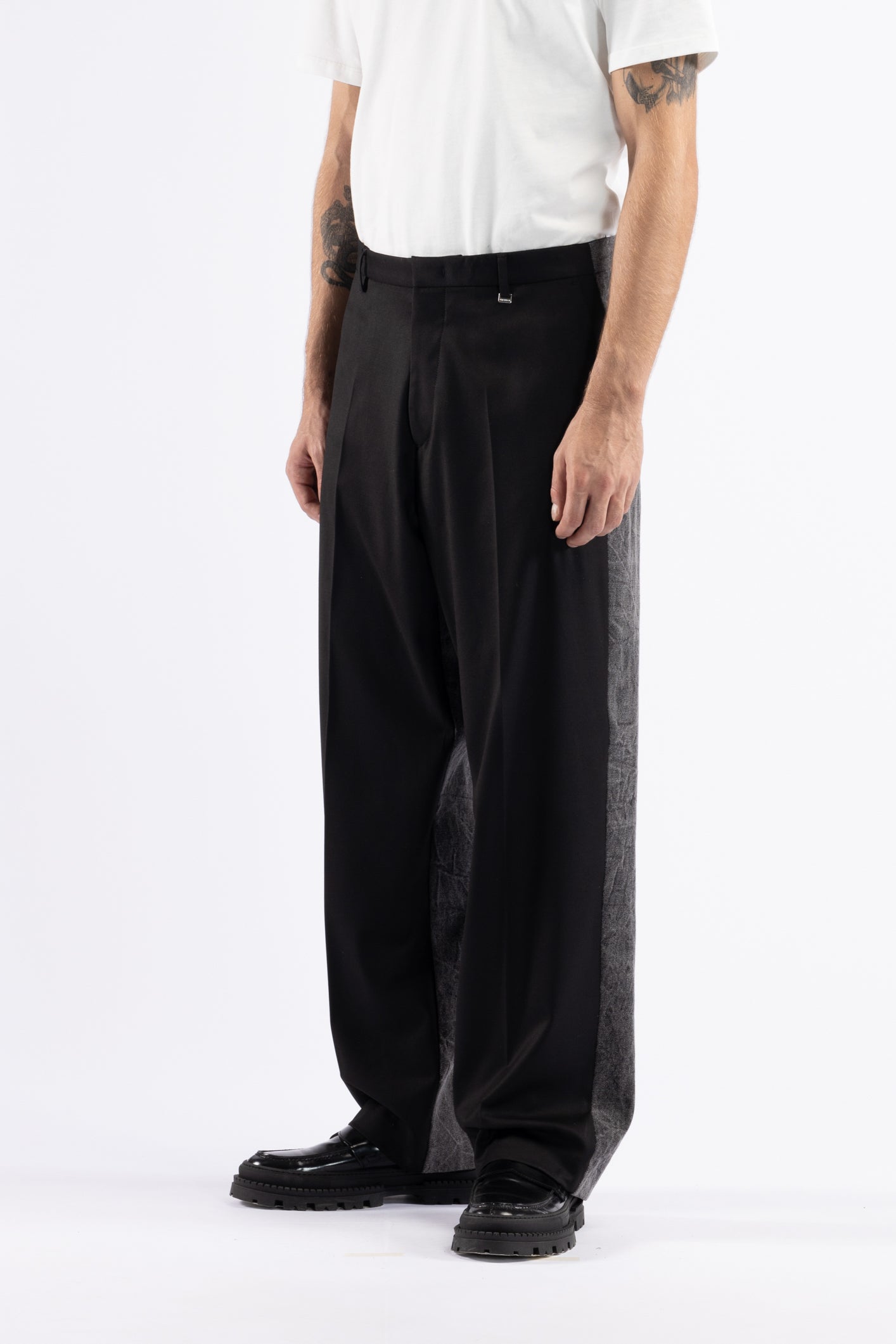 Pantalone doppio tessuto retro in denim