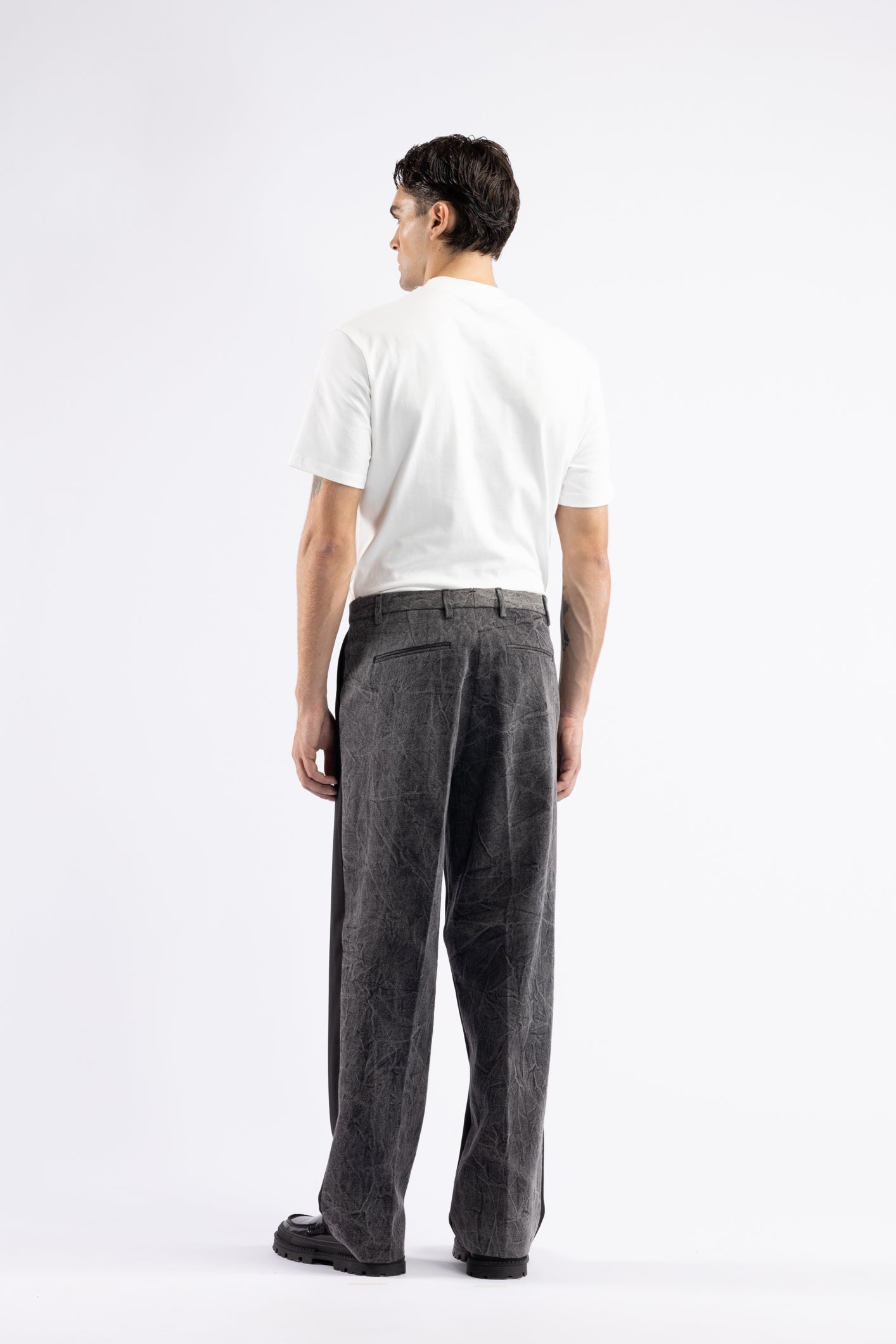 Pantalone doppio tessuto retro in denim