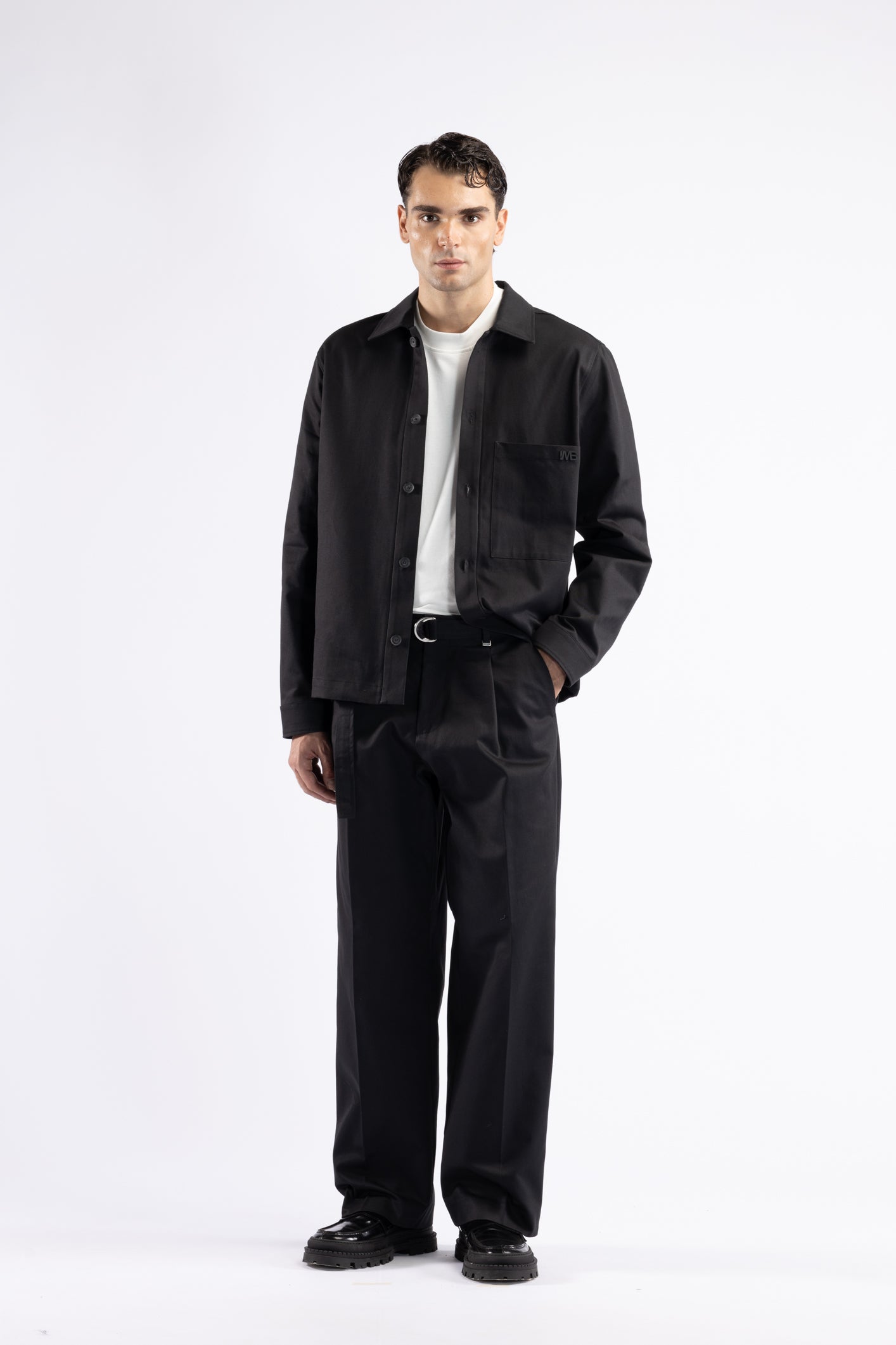 Giacca camicia in cotone - Nero