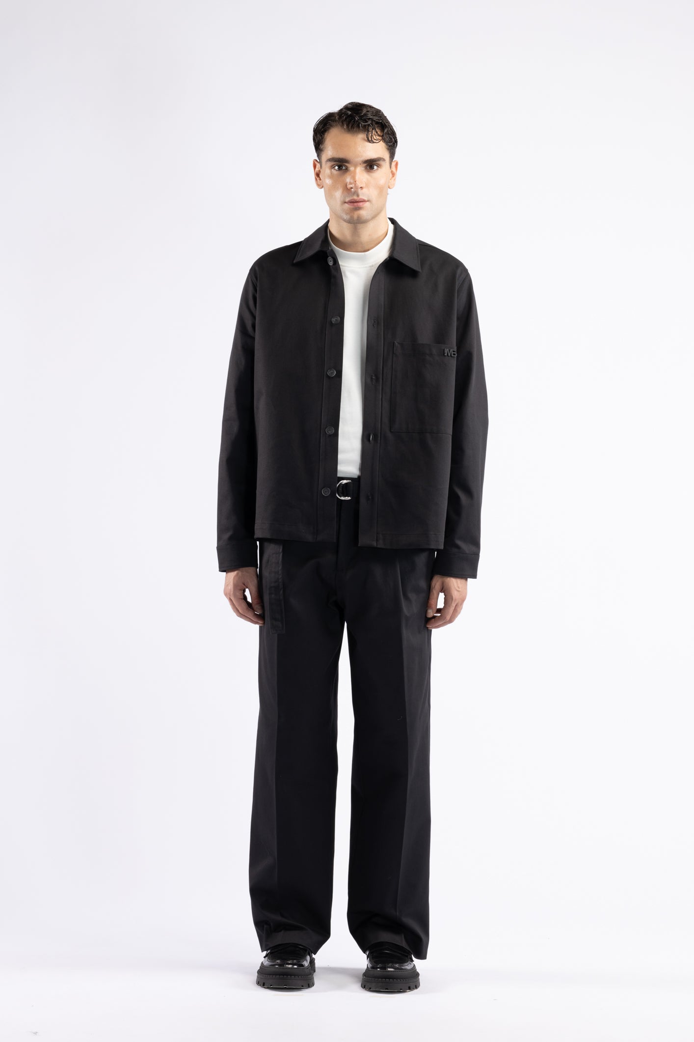 Giacca camicia in cotone - Nero