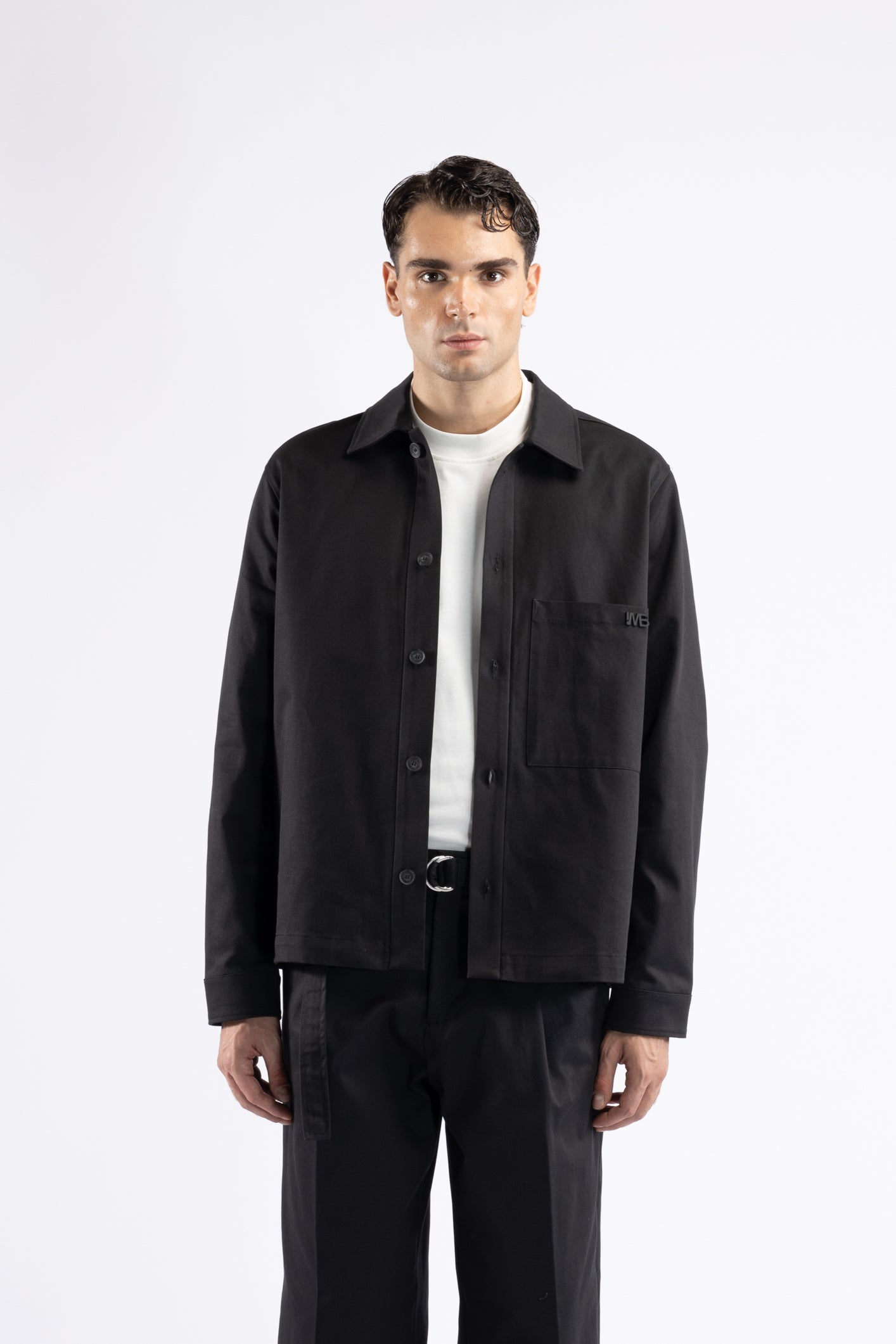Giacca camicia in cotone - Nero