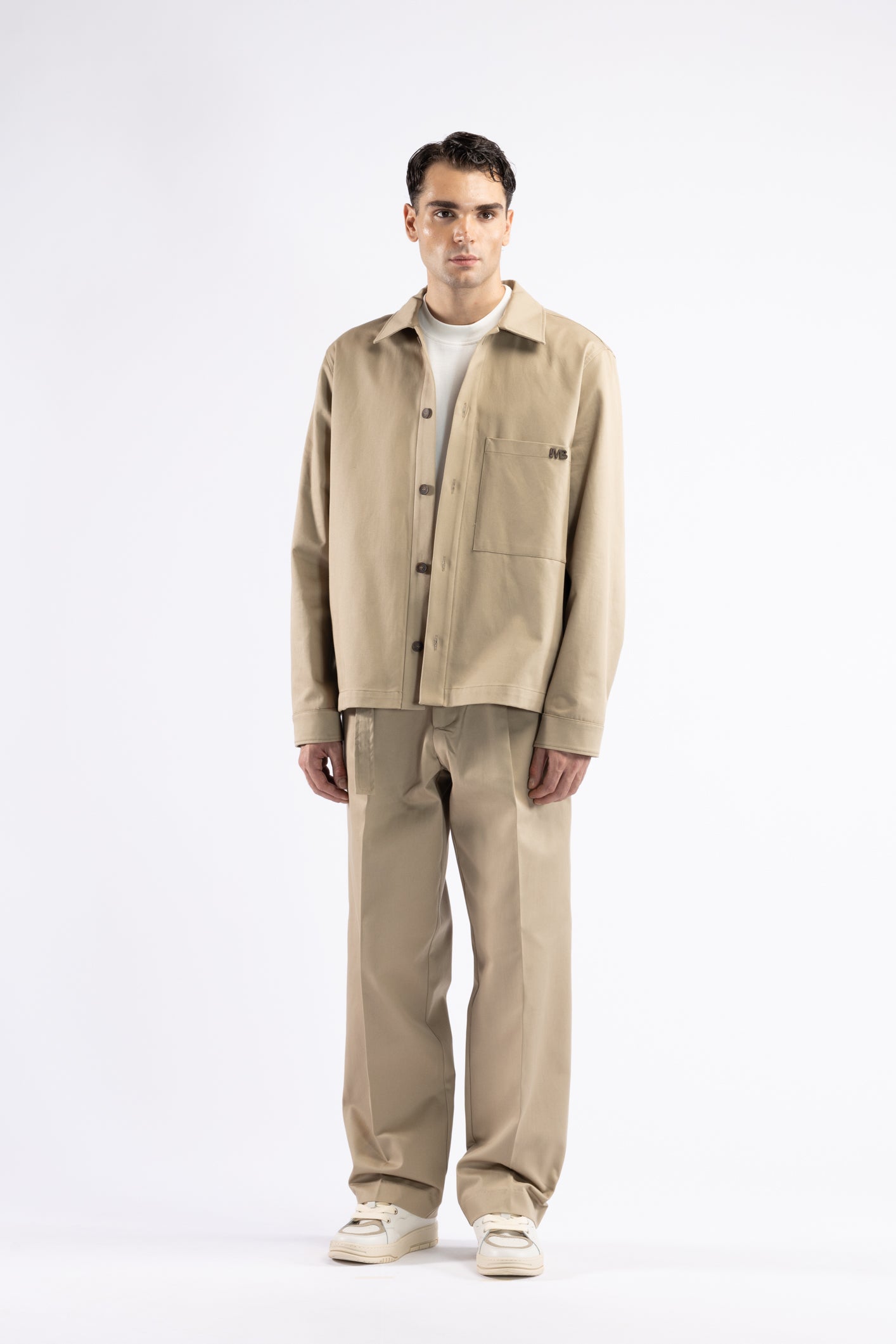 Giacca camicia in cotone - Beige