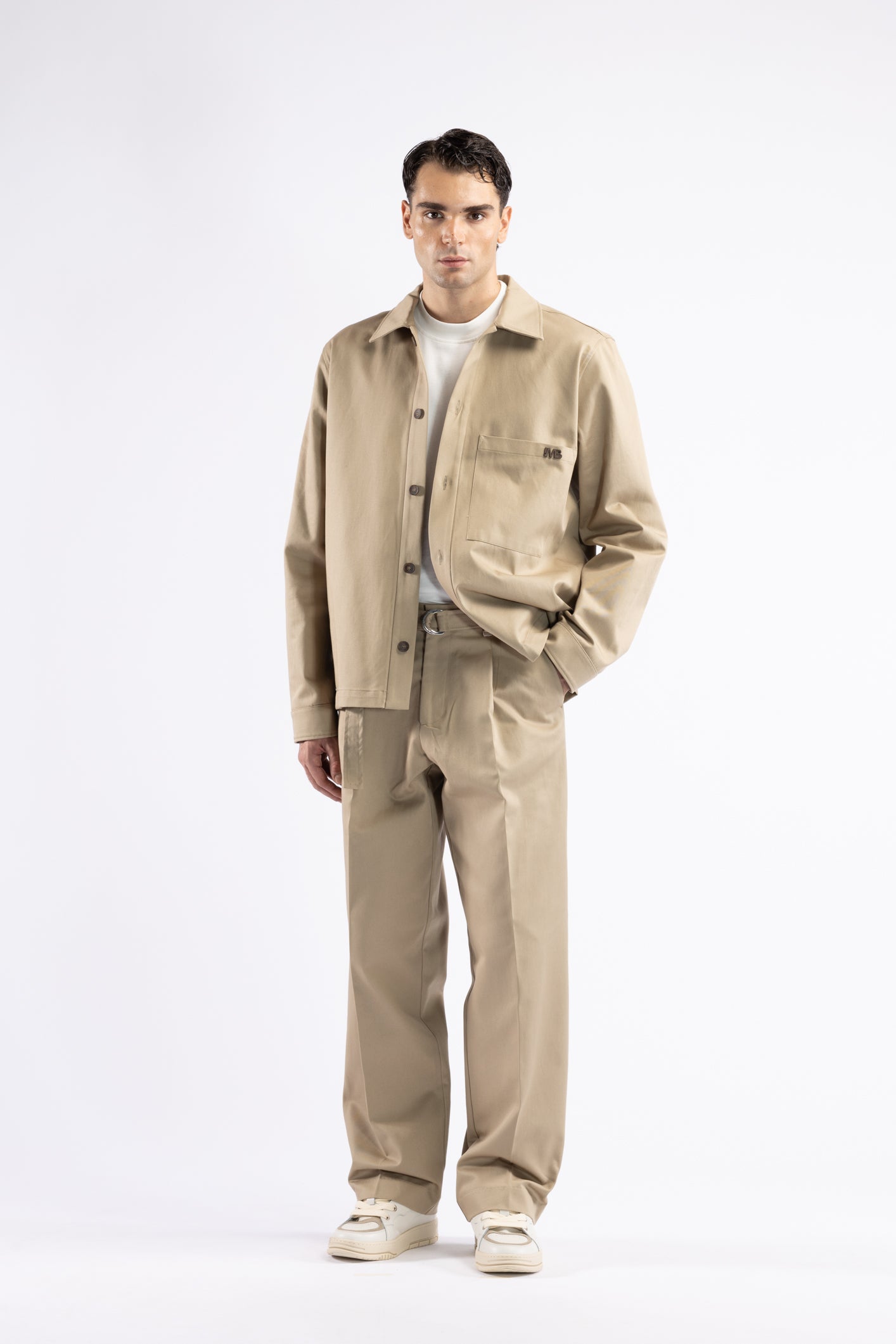 Giacca camicia in cotone - Beige