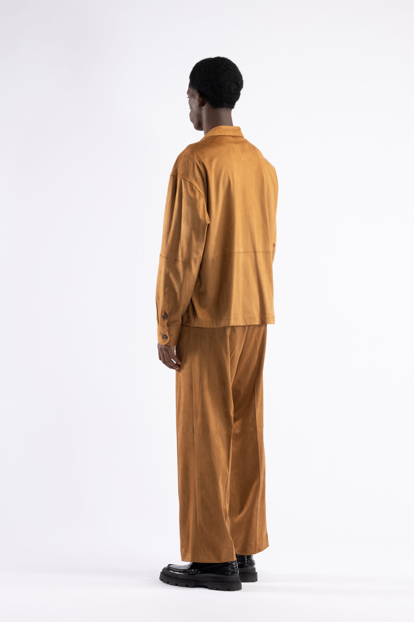Pantalone effetto scamosciato - Tabacco