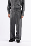 Pantalone fondo ampio microfantasia - Grigio