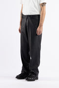 Pantalone largo in tessuto effetto pelle - Nero