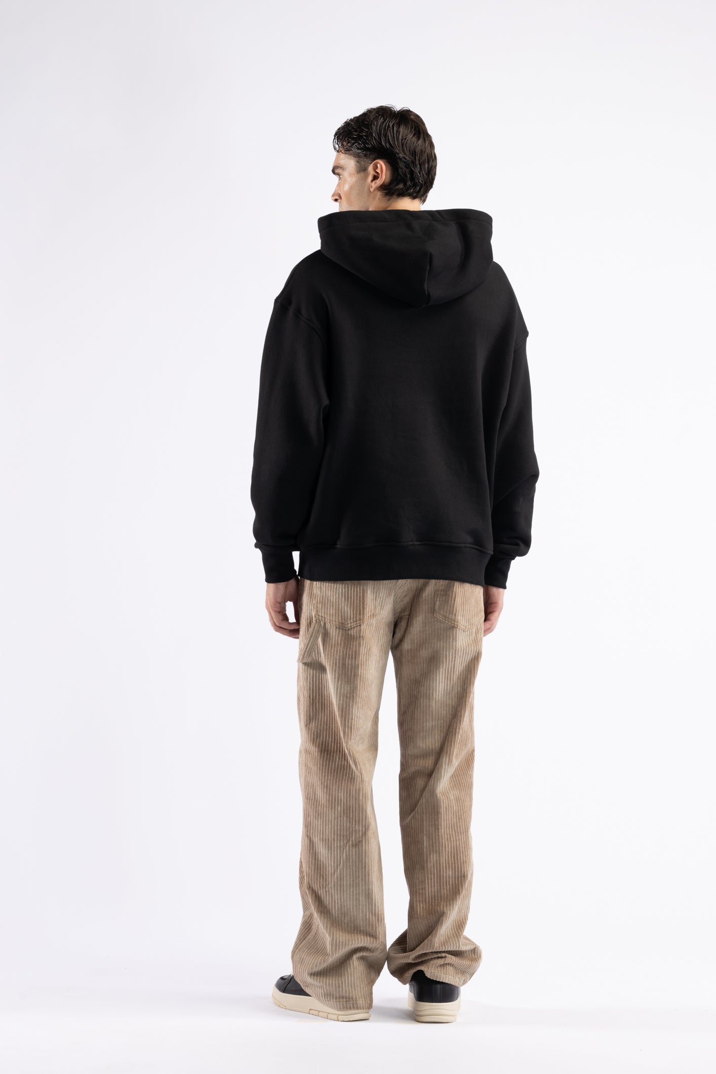 Felpa oversize stampa flame - Nero
