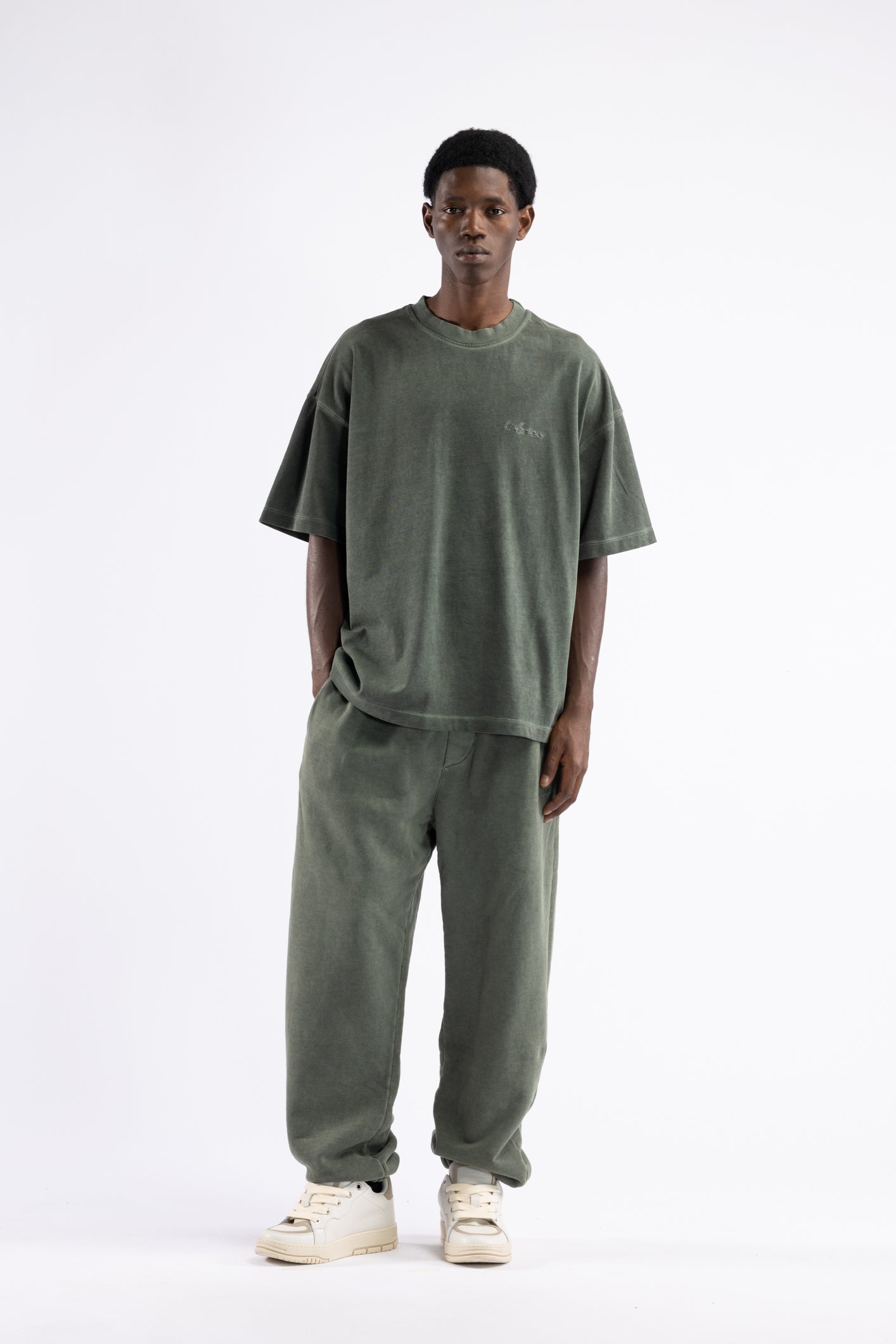 T-shirt oversize effetto slavato - Verde