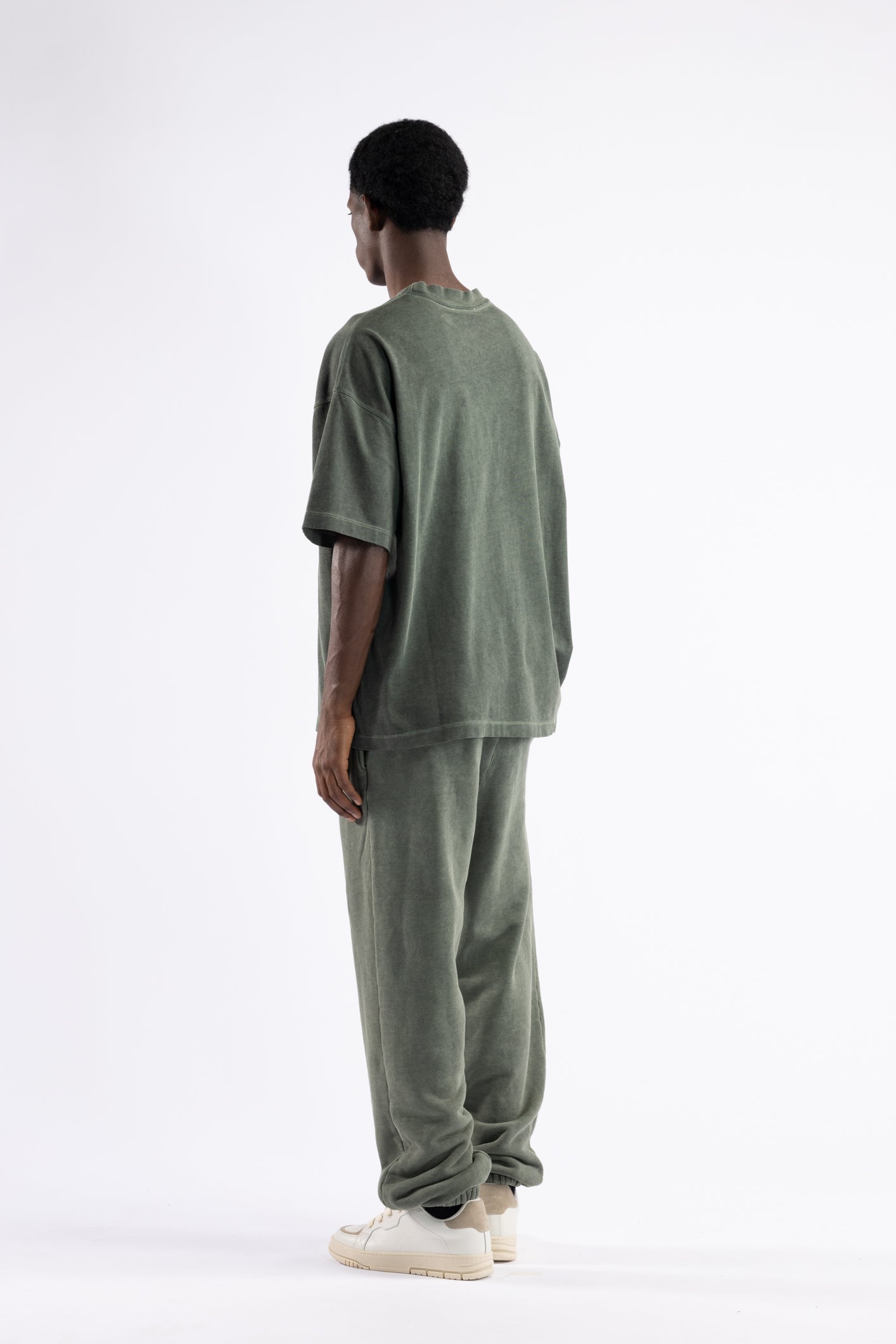 T-shirt oversize effetto slavato - Verde