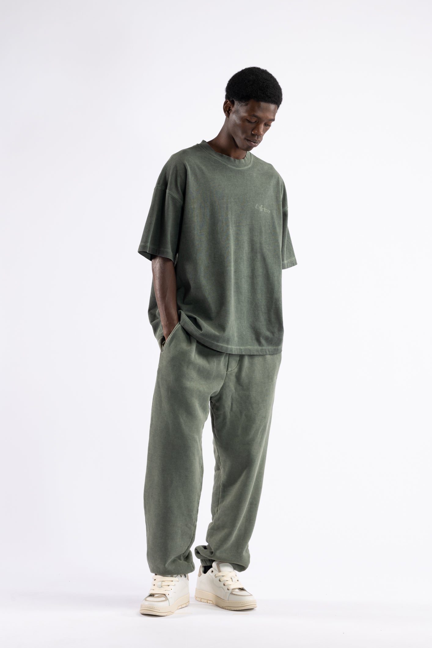 T-shirt oversize effetto slavato - Verde