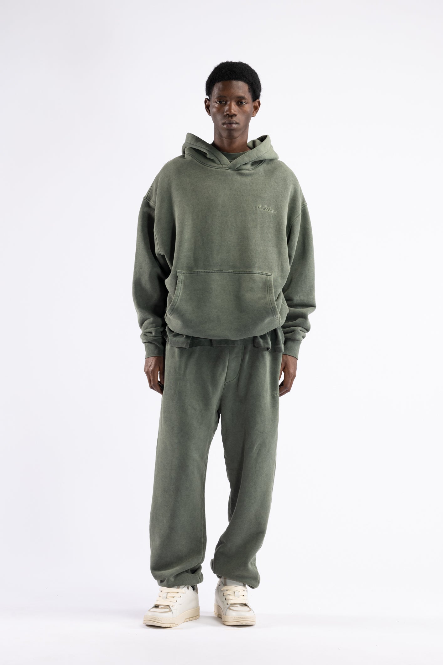 Felpa oversize in cotone washed - Verde