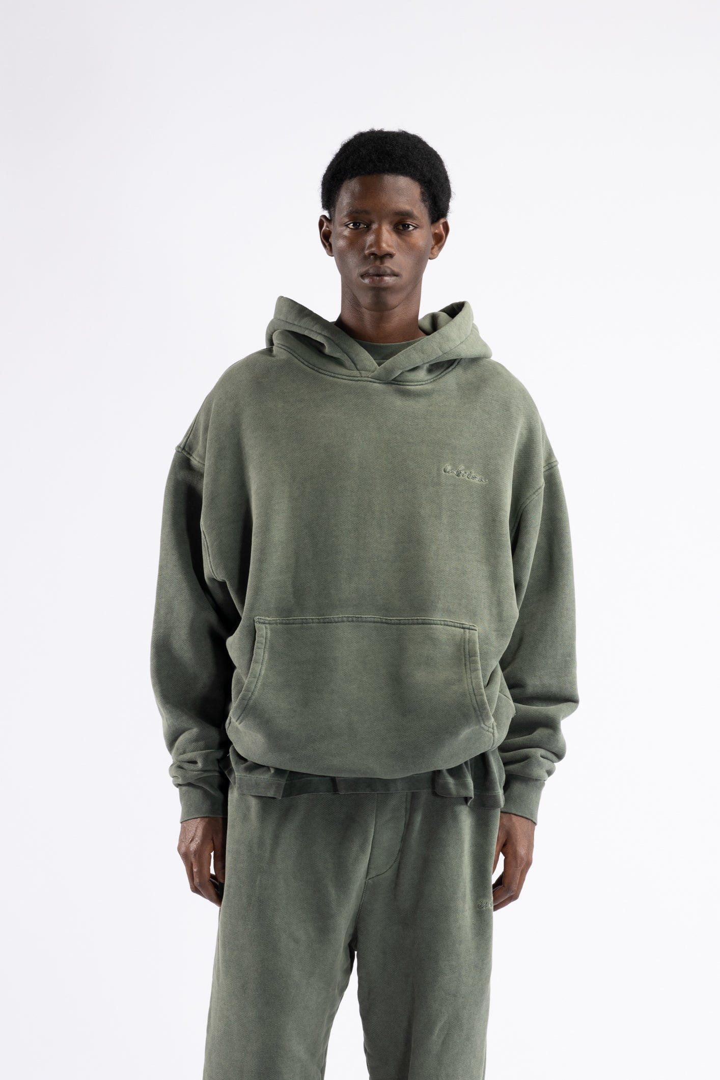 Felpa oversize in cotone washed - Verde