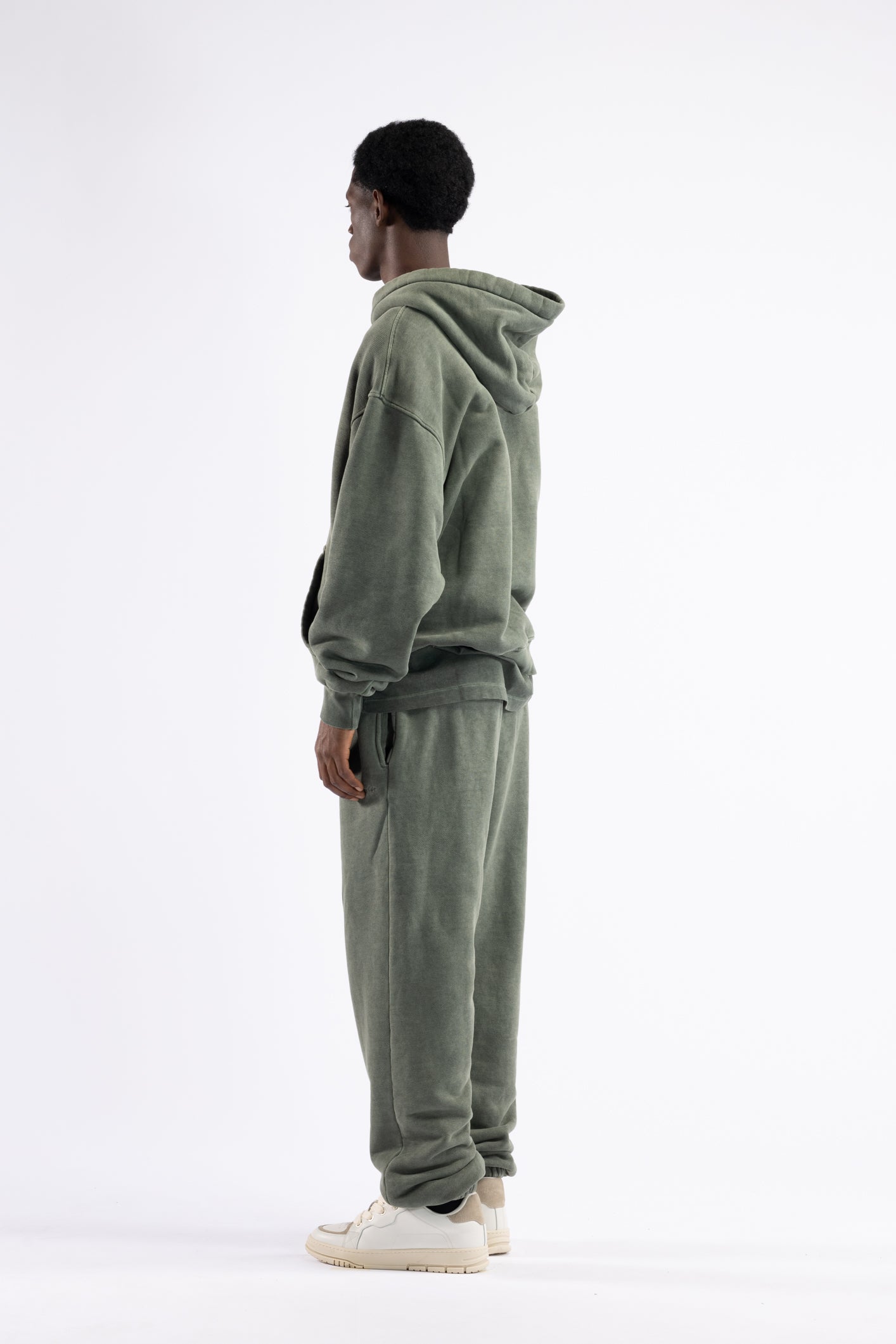Felpa oversize in cotone washed - Verde