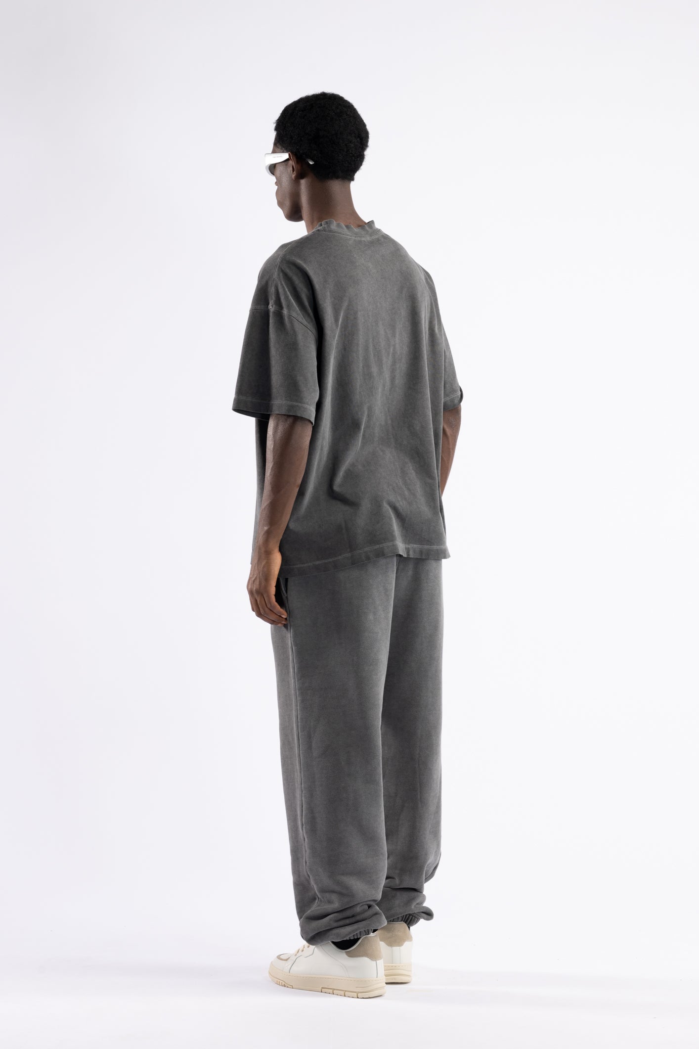 T-shirt oversize effetto slavato - Grigio