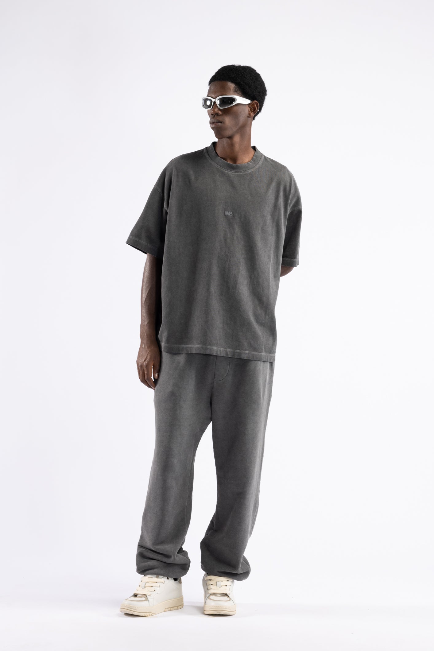 T-shirt oversize effetto slavato - Grigio