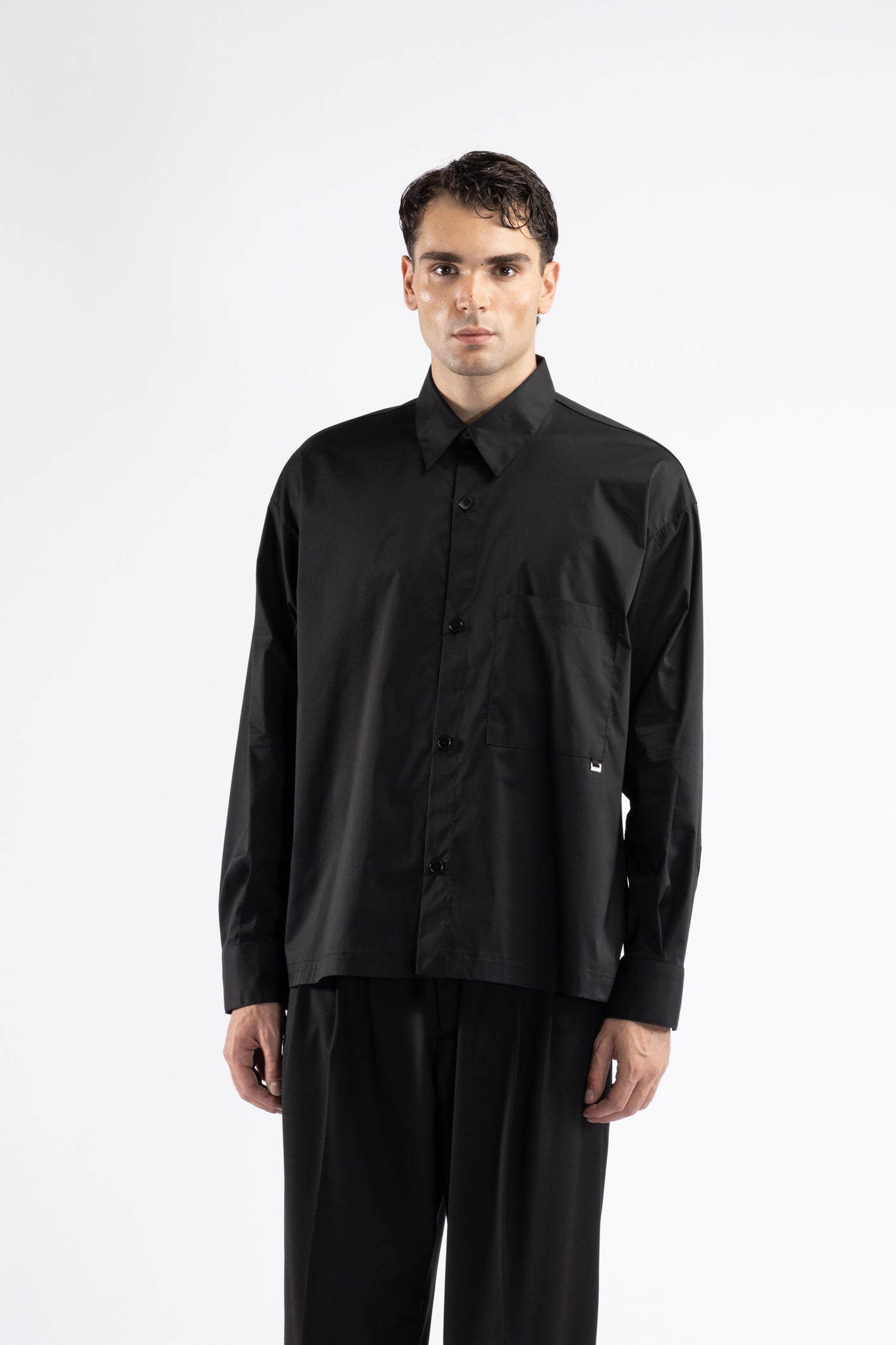 Camicia boxy oversize - Nero
