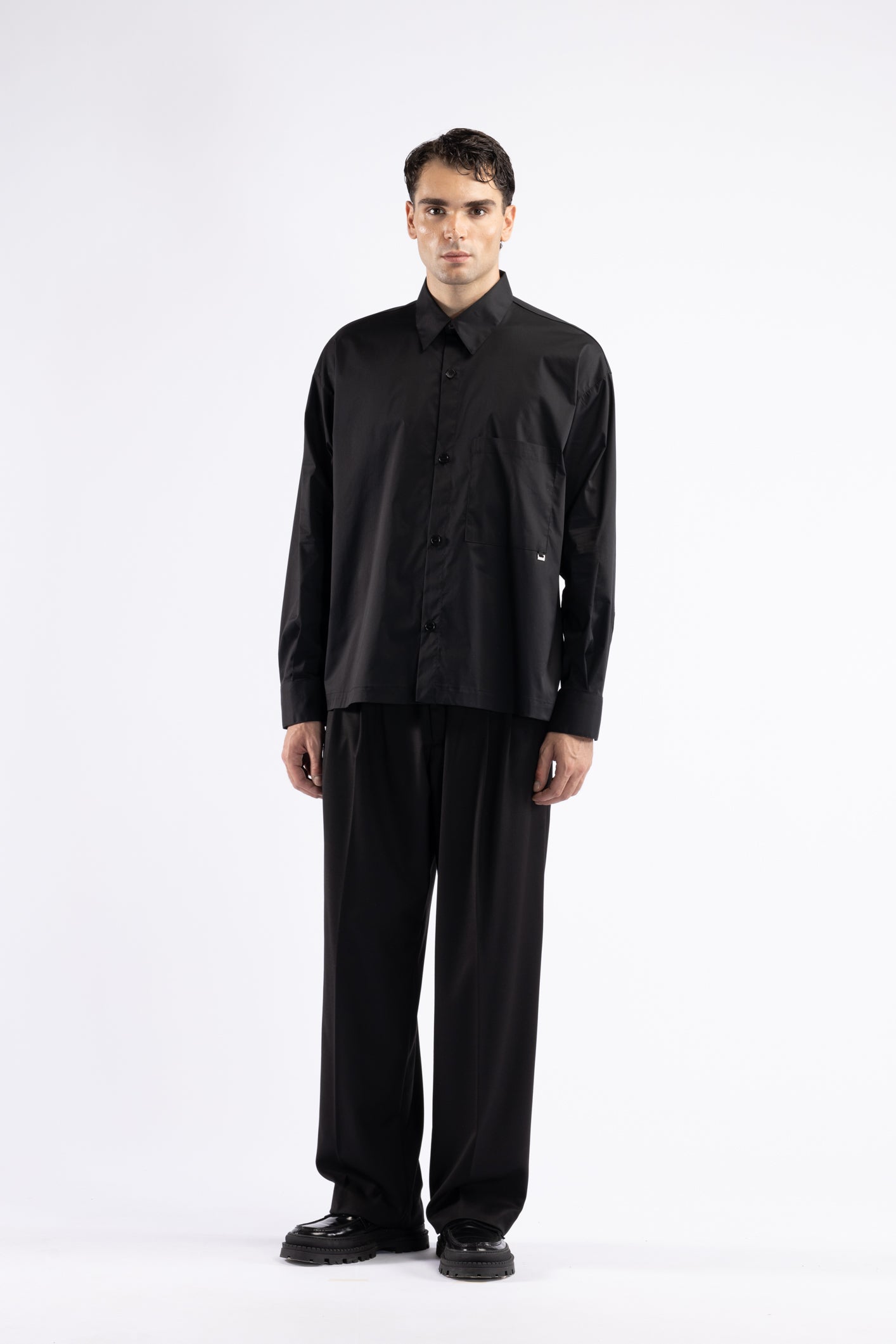 Camicia boxy oversize - Nero