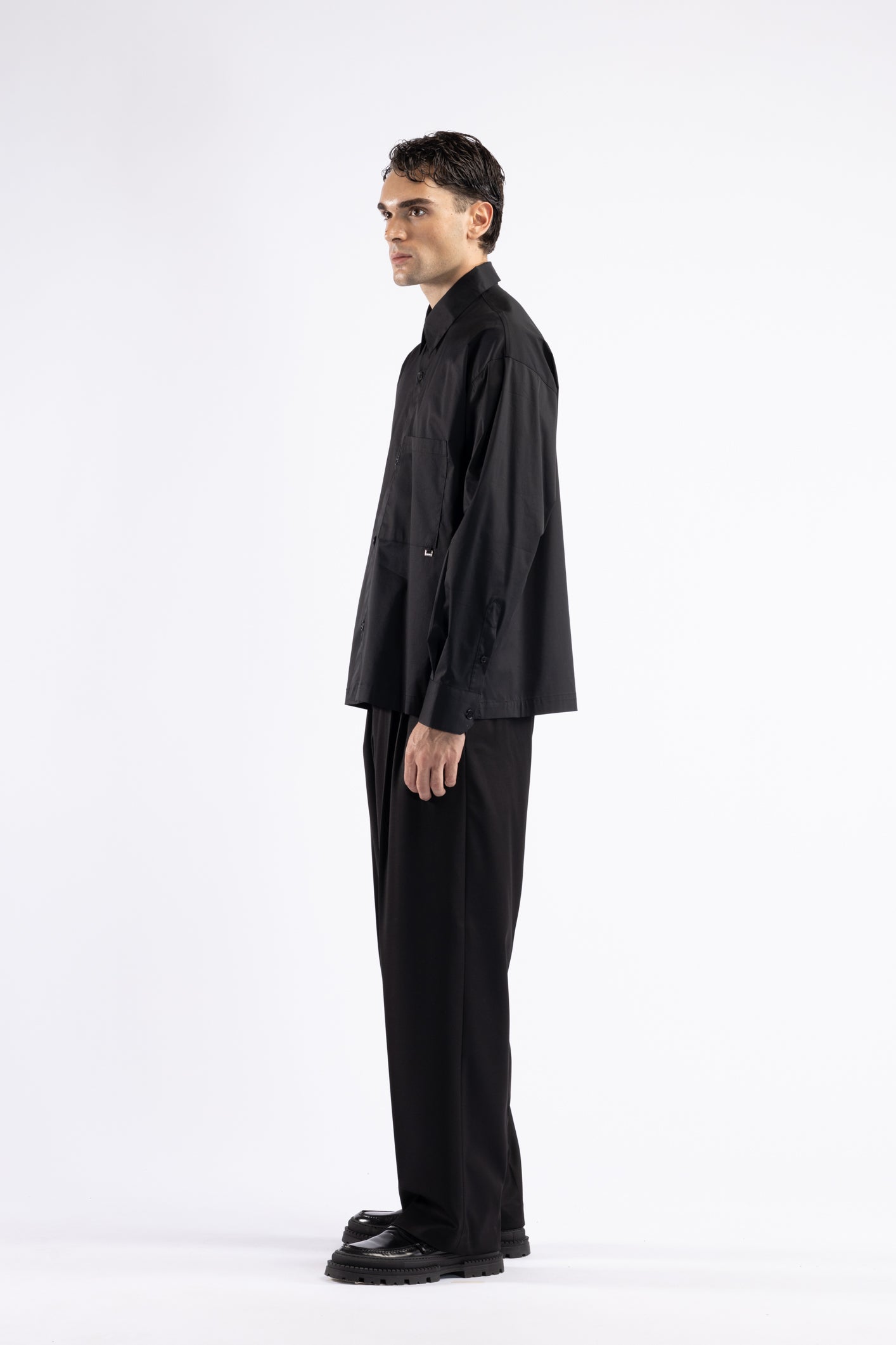 Camicia boxy oversize - Nero