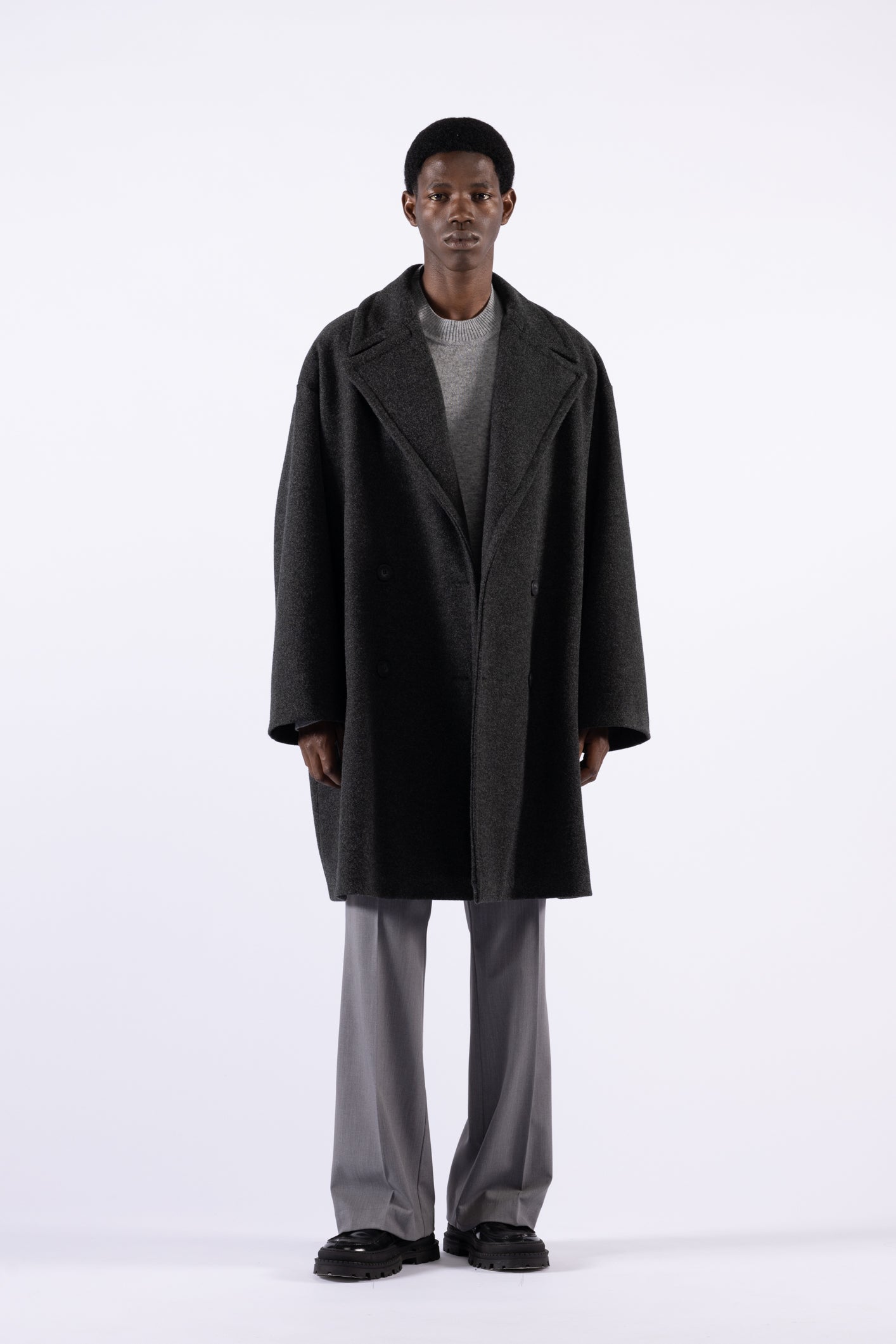 Cappotto oversize doppiopetto - Grigio