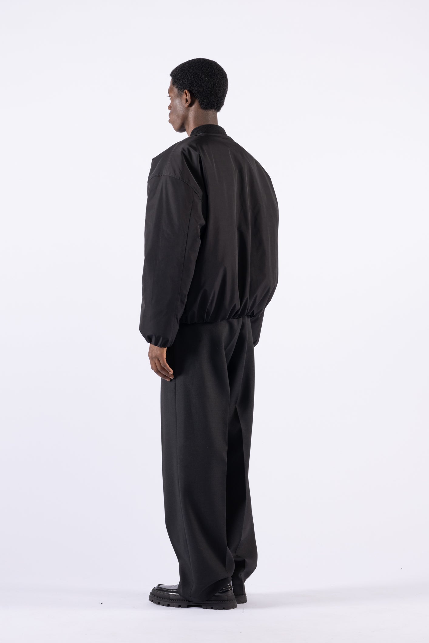 Bomber oversize in nylon - Nero