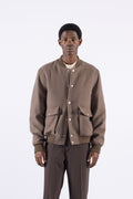 Giacca bomber in lana - Tortora