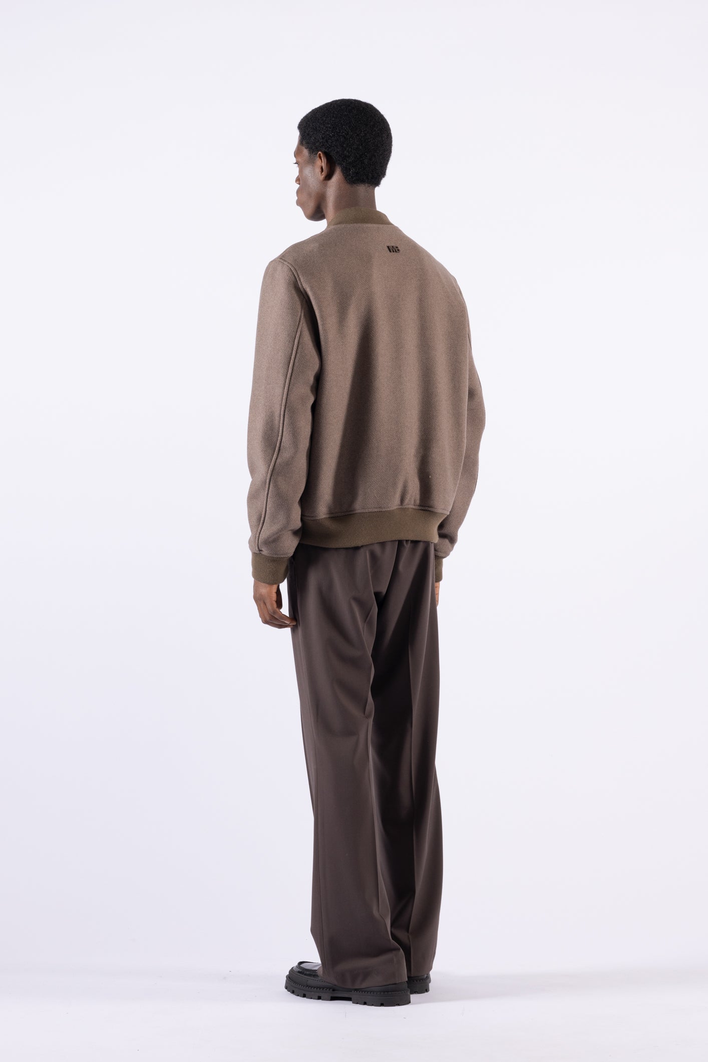 Blouson aviateur en laine - Gris tourterelle