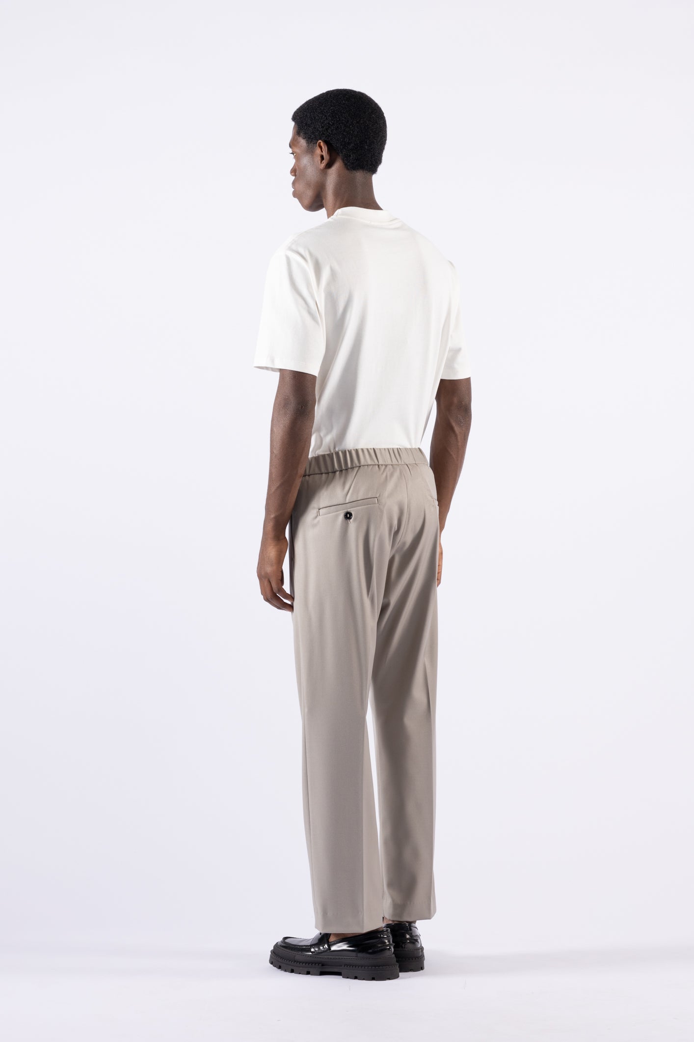 Pantalone con elastico gamba dritta - Mastice