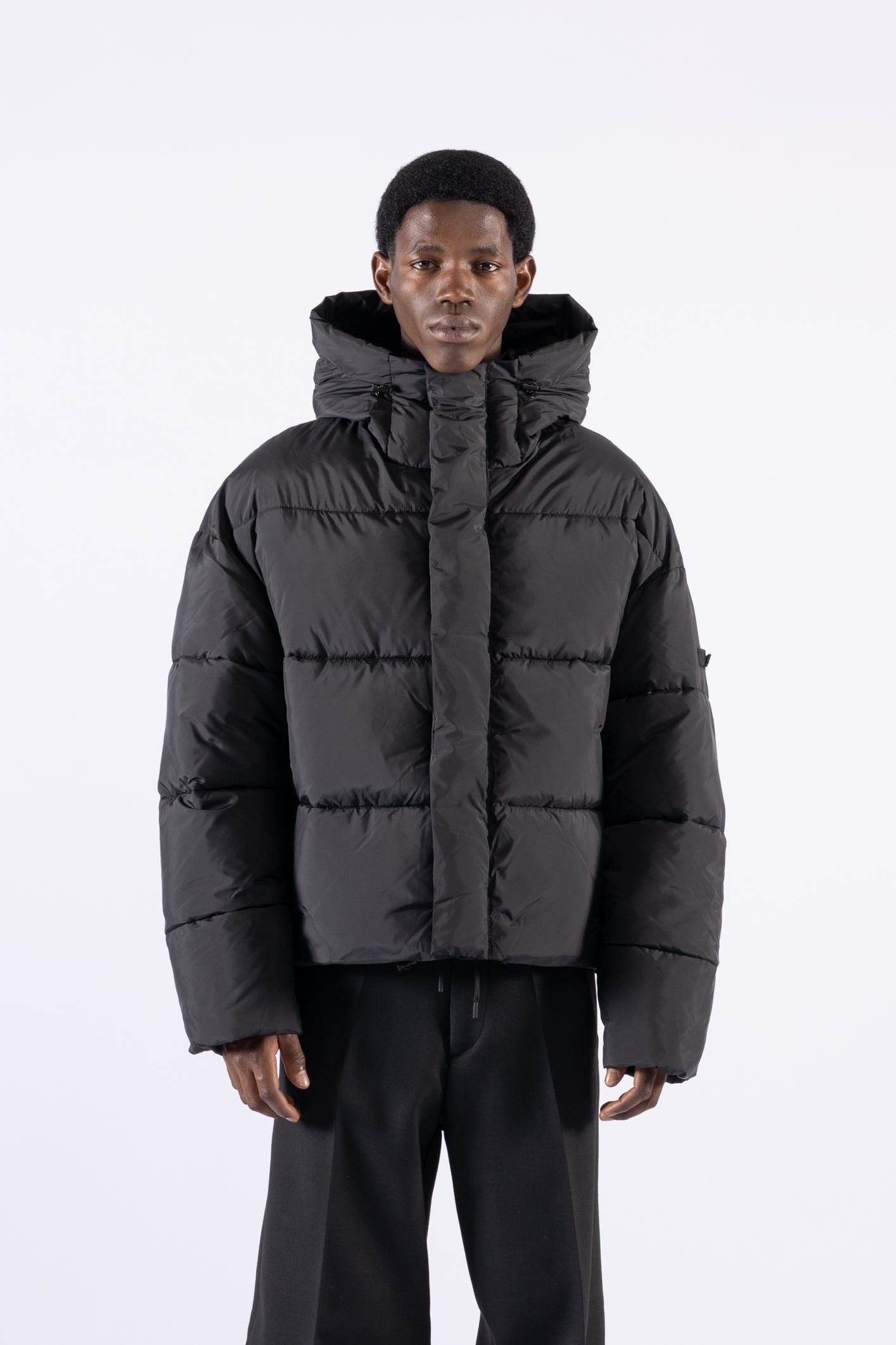 Doudoune oversize à capuche - Noire