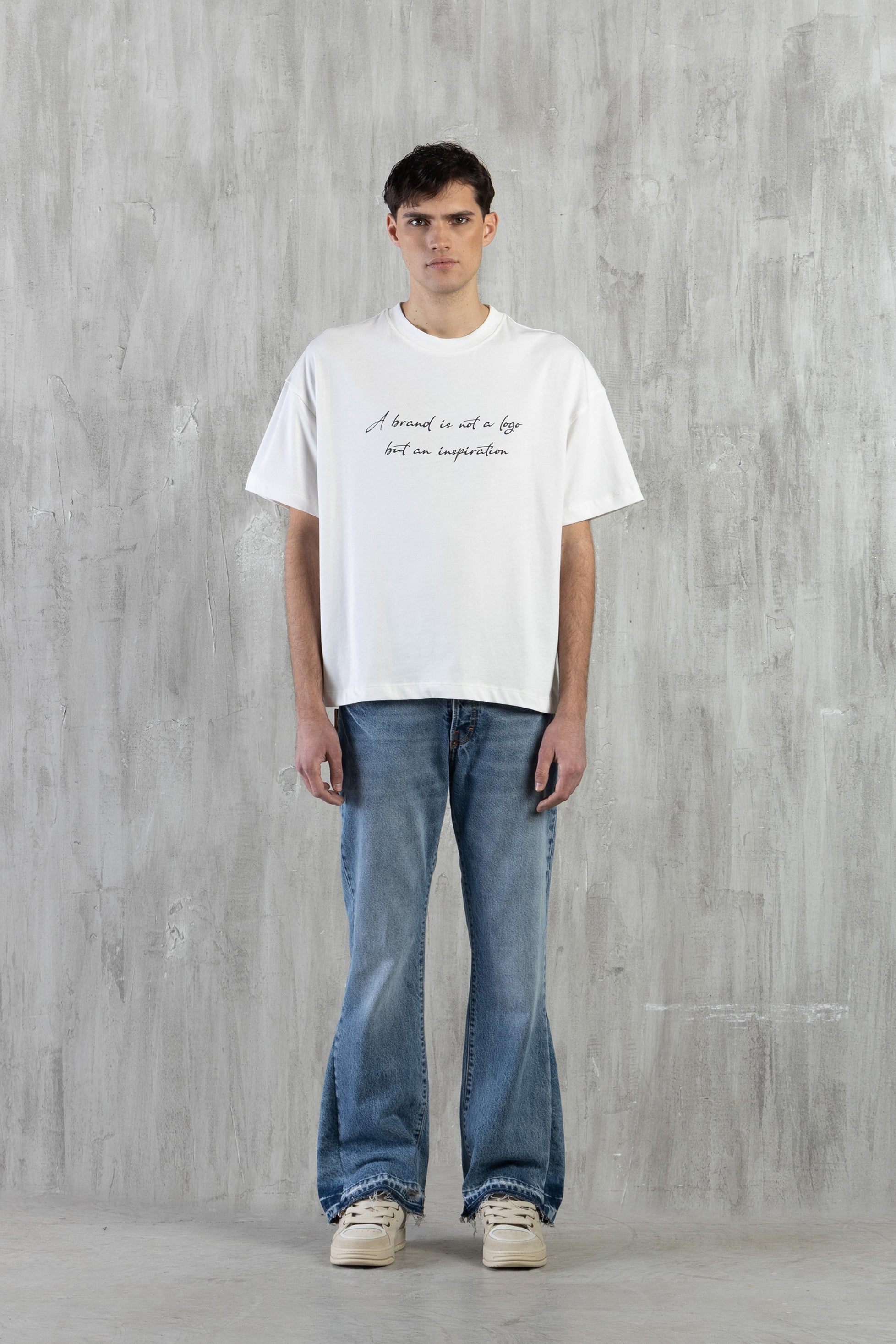 T-shirt oversize con stampa - Panna