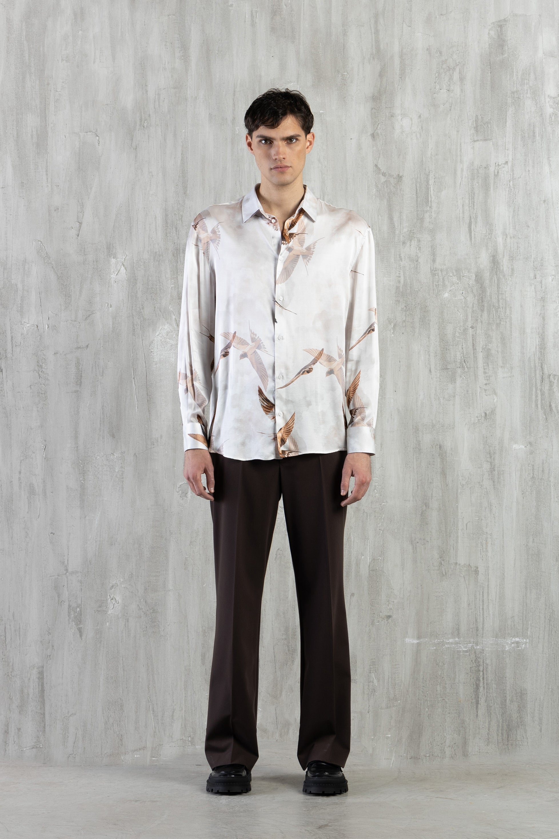 Camicia in viscosa oversize fantasia