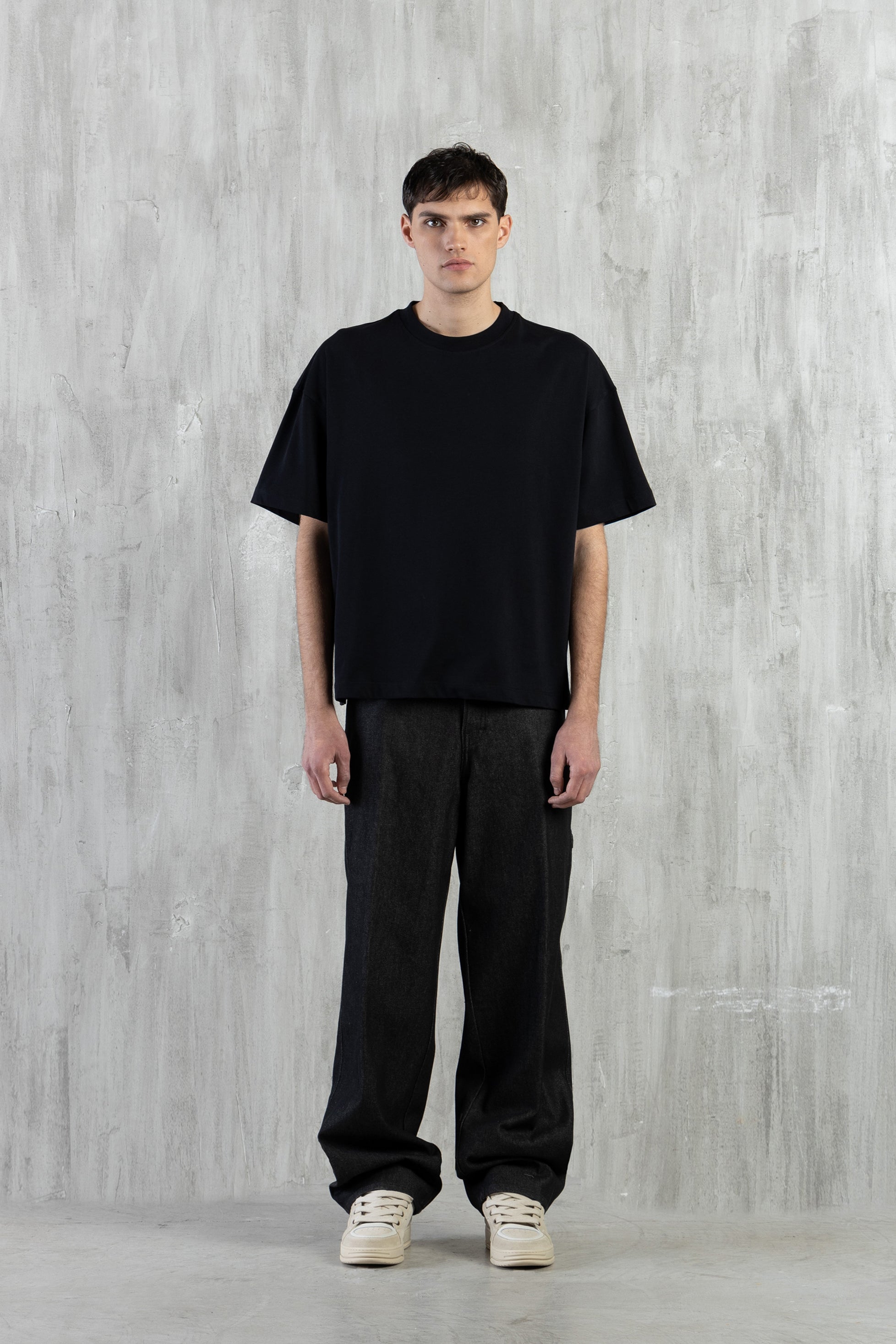 T-shirt oversize stampa flame retro - Nero