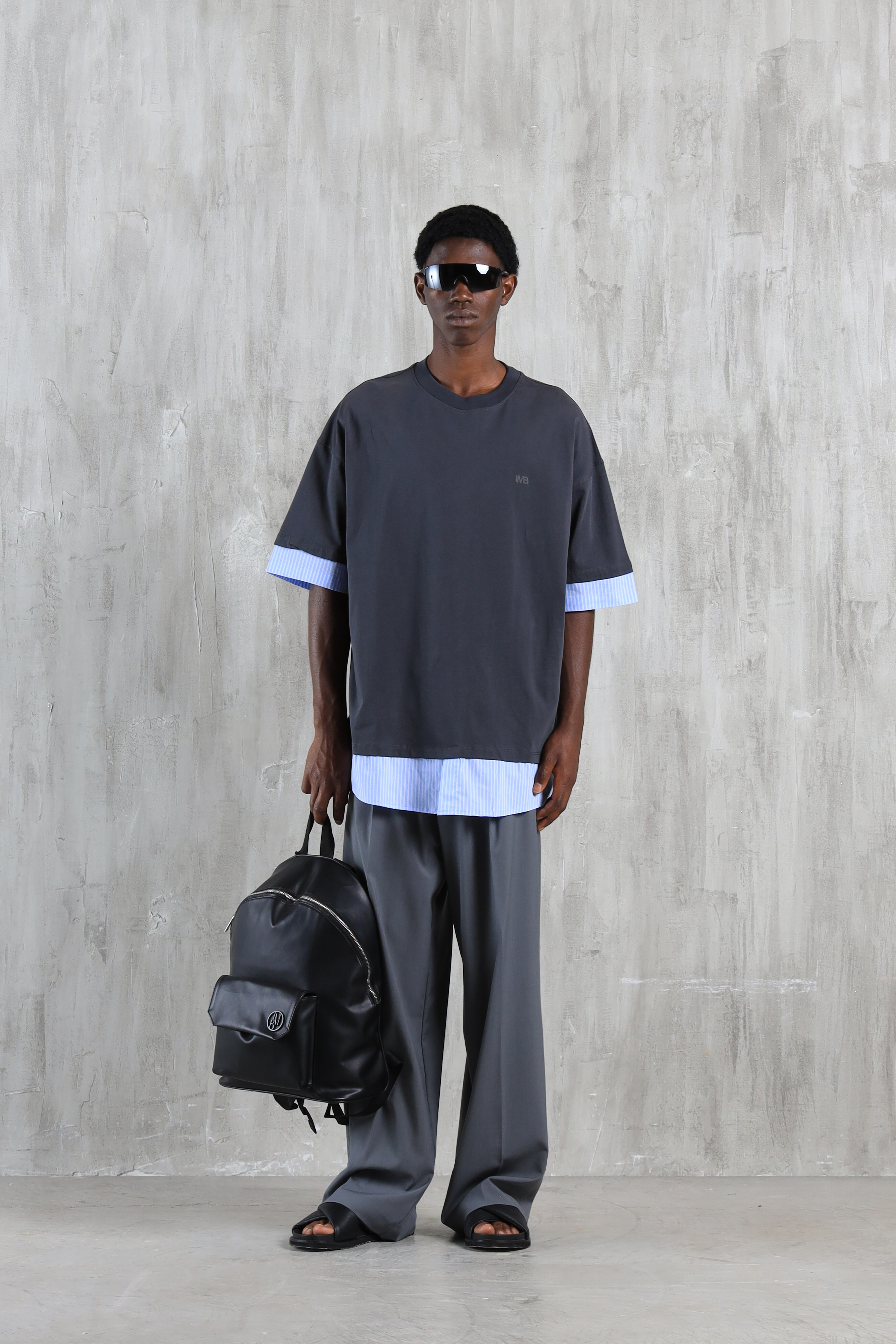 T-shirt in cotone a contrasto