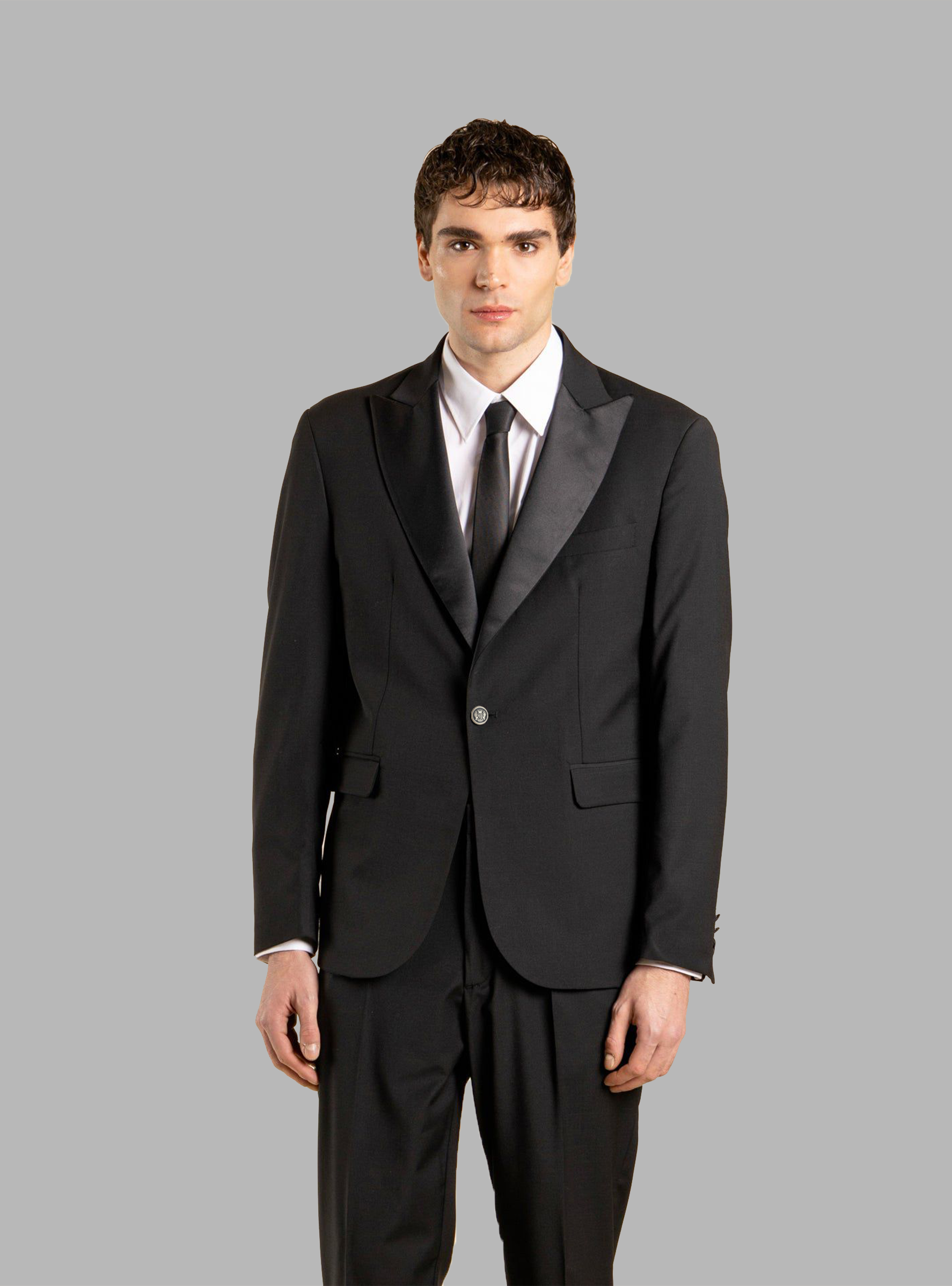 Veste à simple boutonnage avec poches plaquées - Noire