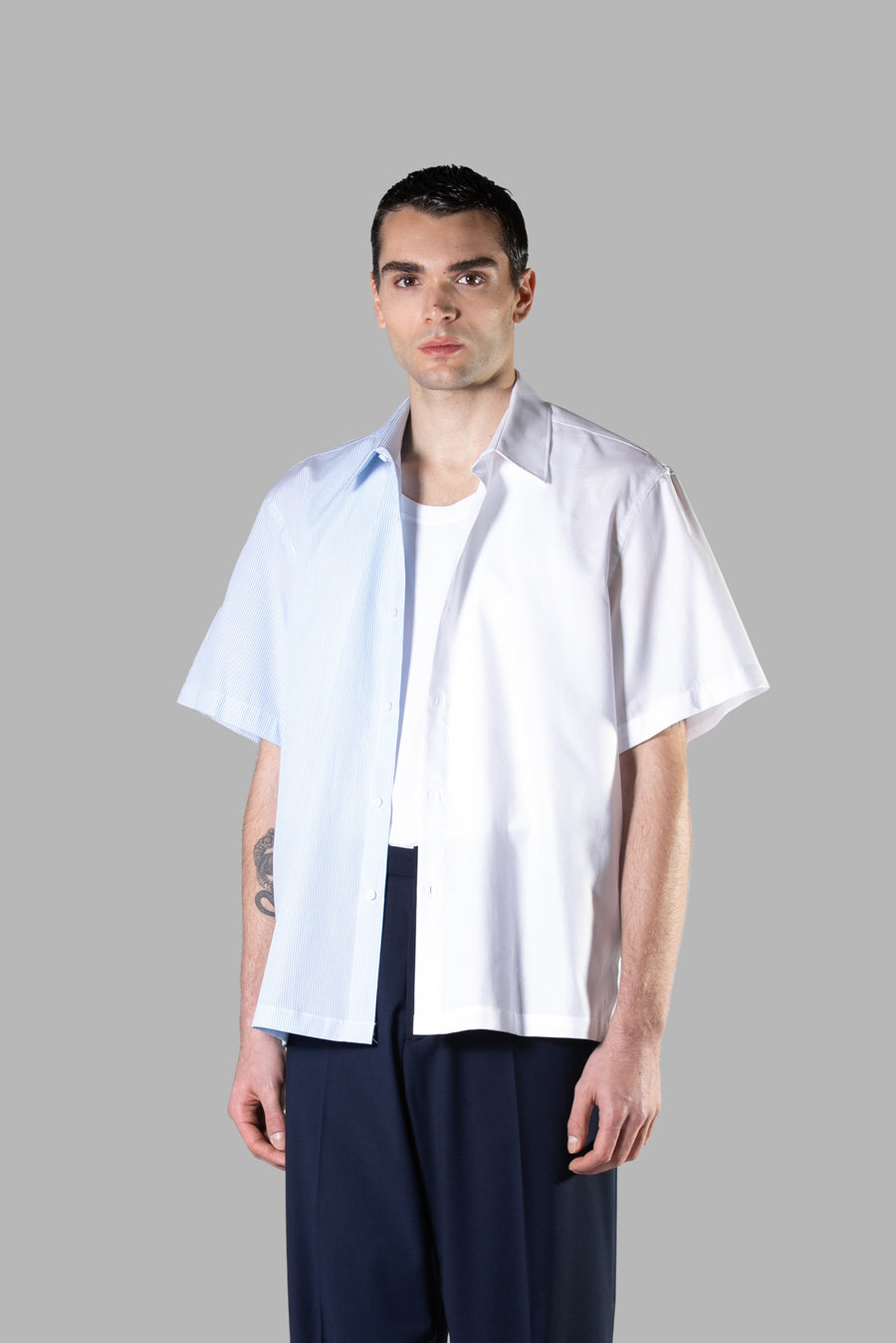 Camicia oversize in cotone a righe