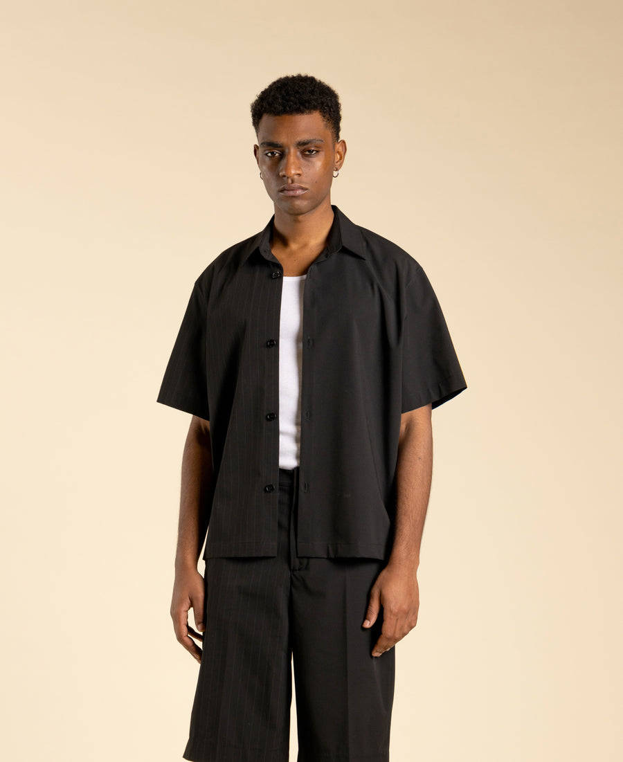 Camicia metà gessata in poliviscosa