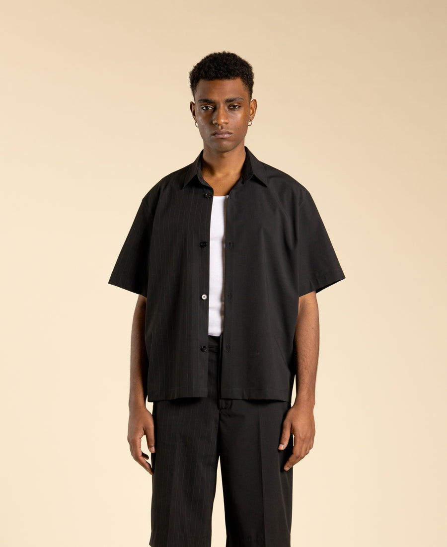 Camicia metà gessata in poliviscosa