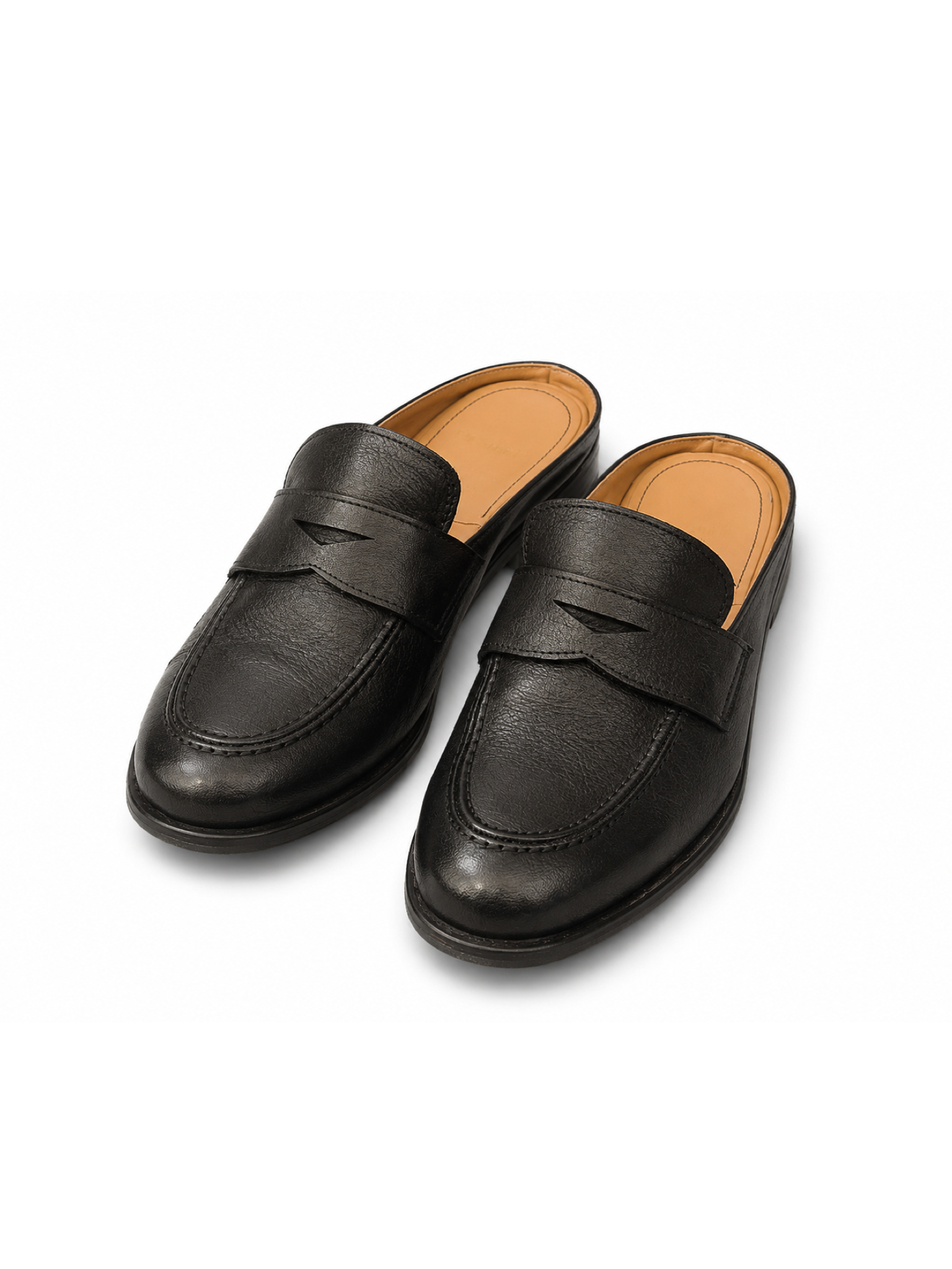 Leather Loafers with Strap - Black