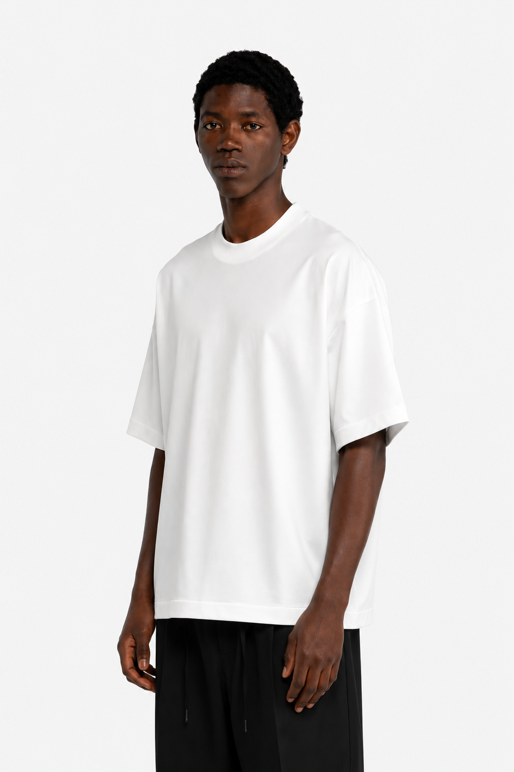 T-shirt in cotone mercerizzato oversize - Bianco