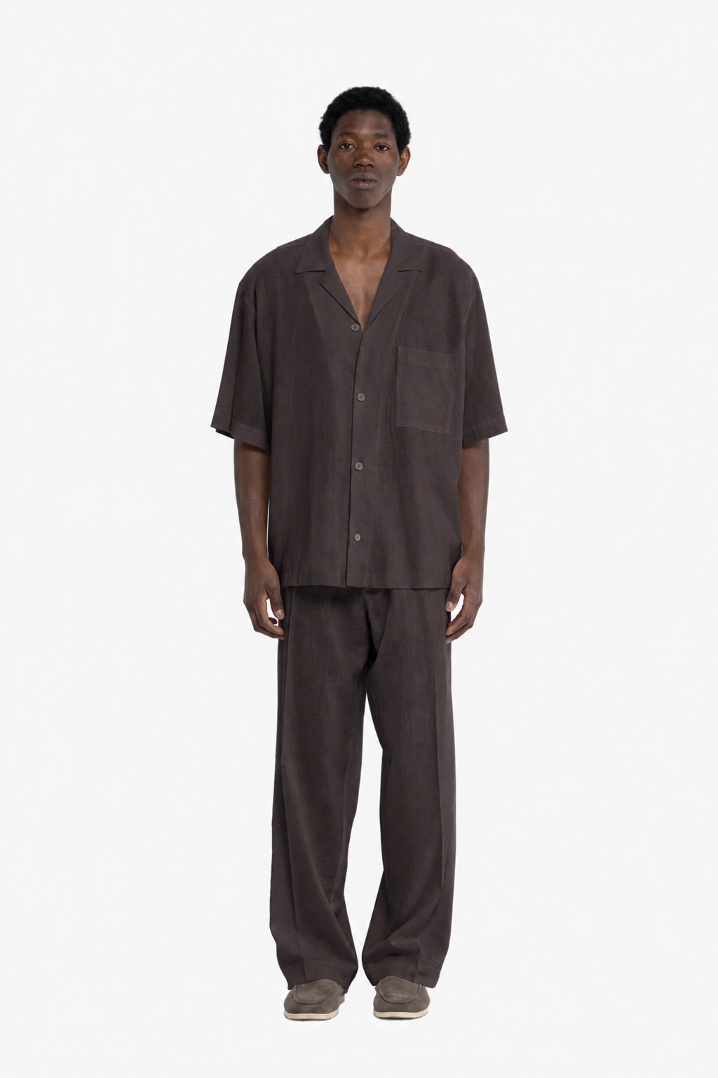Camicia in 100% lino - Moro