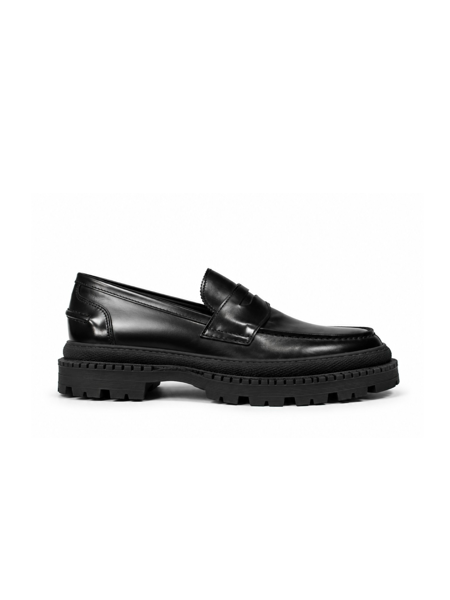 Mocassini in pelle suola oversize - Nero