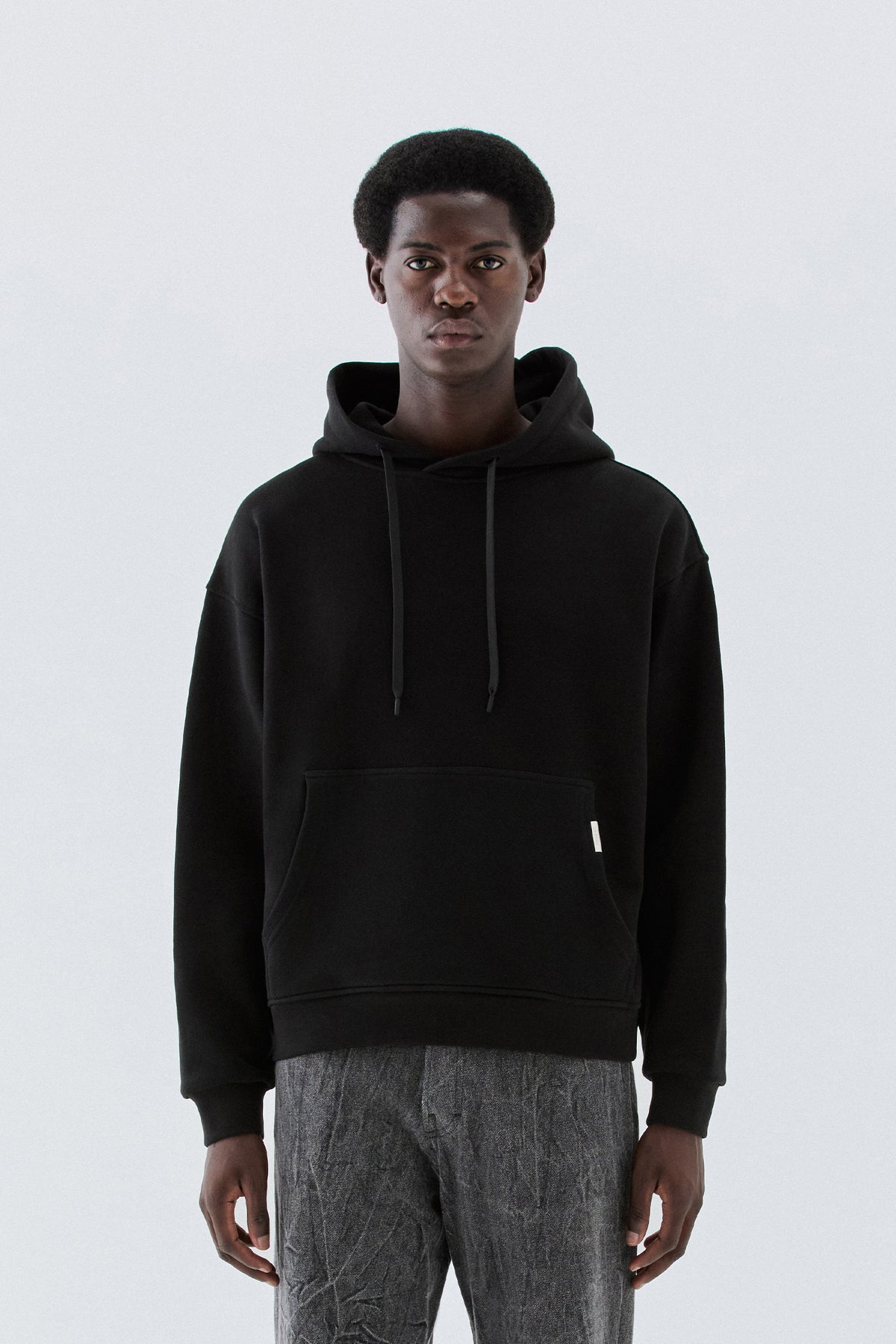 Felpa oversize in cotone - Nero