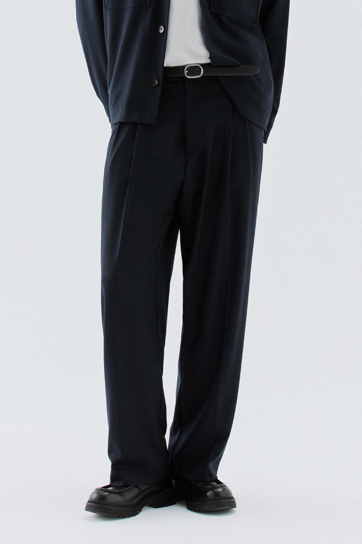Pantaloni larghi a due pinces - Blu