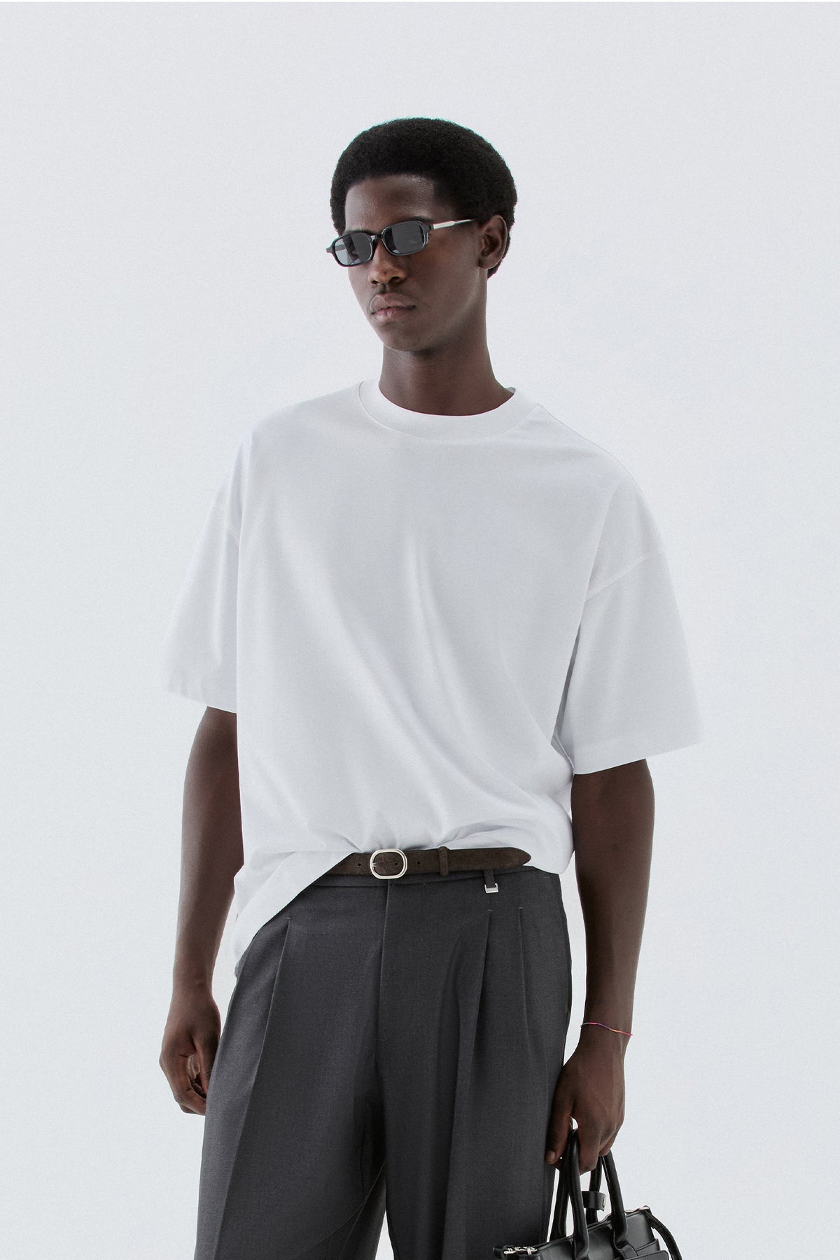T-shirt cotone mercerizzato oversize - Bianco